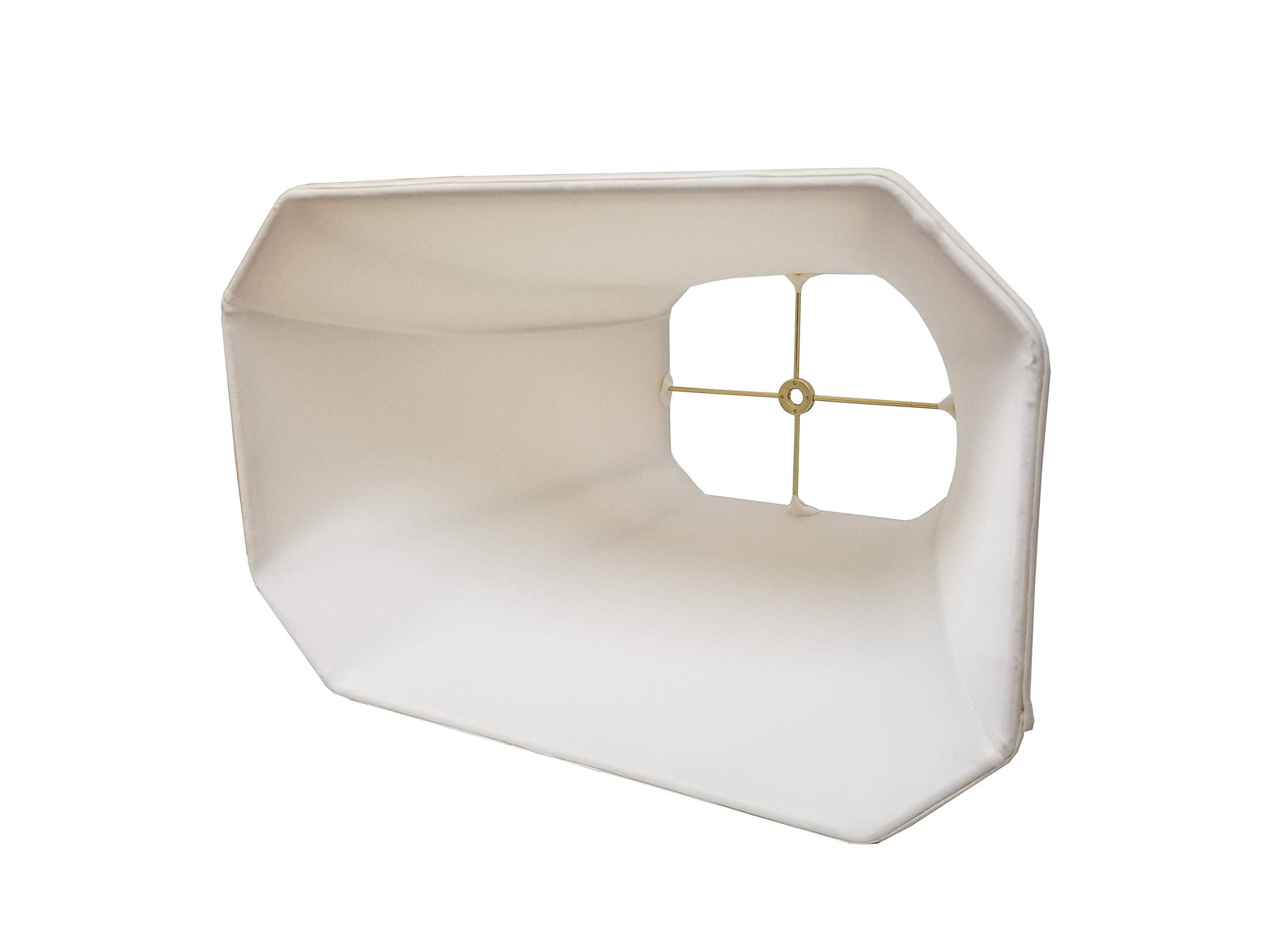 Royal Designs Rectangle Cut Corner Lamp Shade, Silk, (6 x 8) x (9 x 14) x 10.5, Eggshell, Model BS-710-14EG