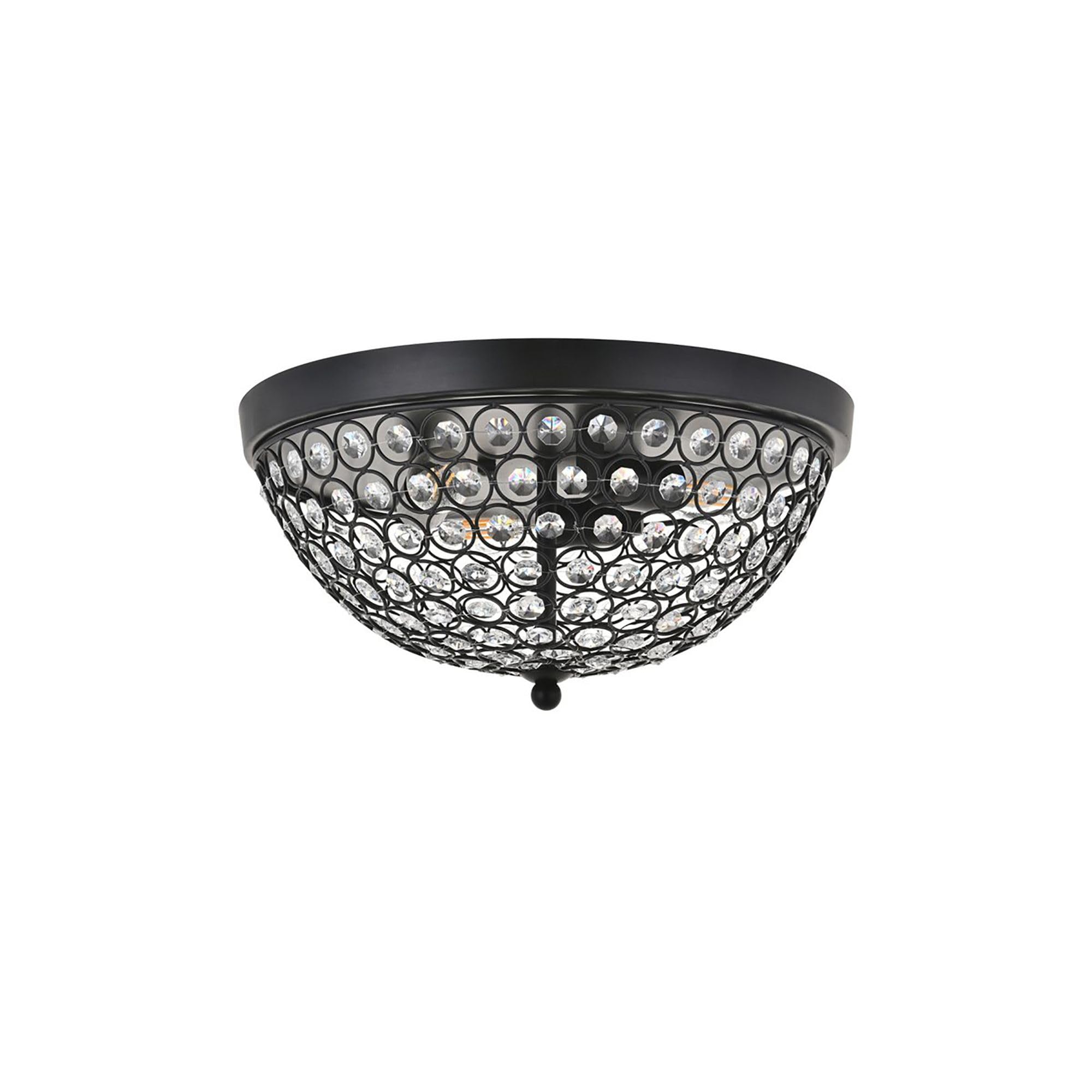 Living District Indoor Modern Home Decor Bright Taye 3 Light Matte Black Flush Mount