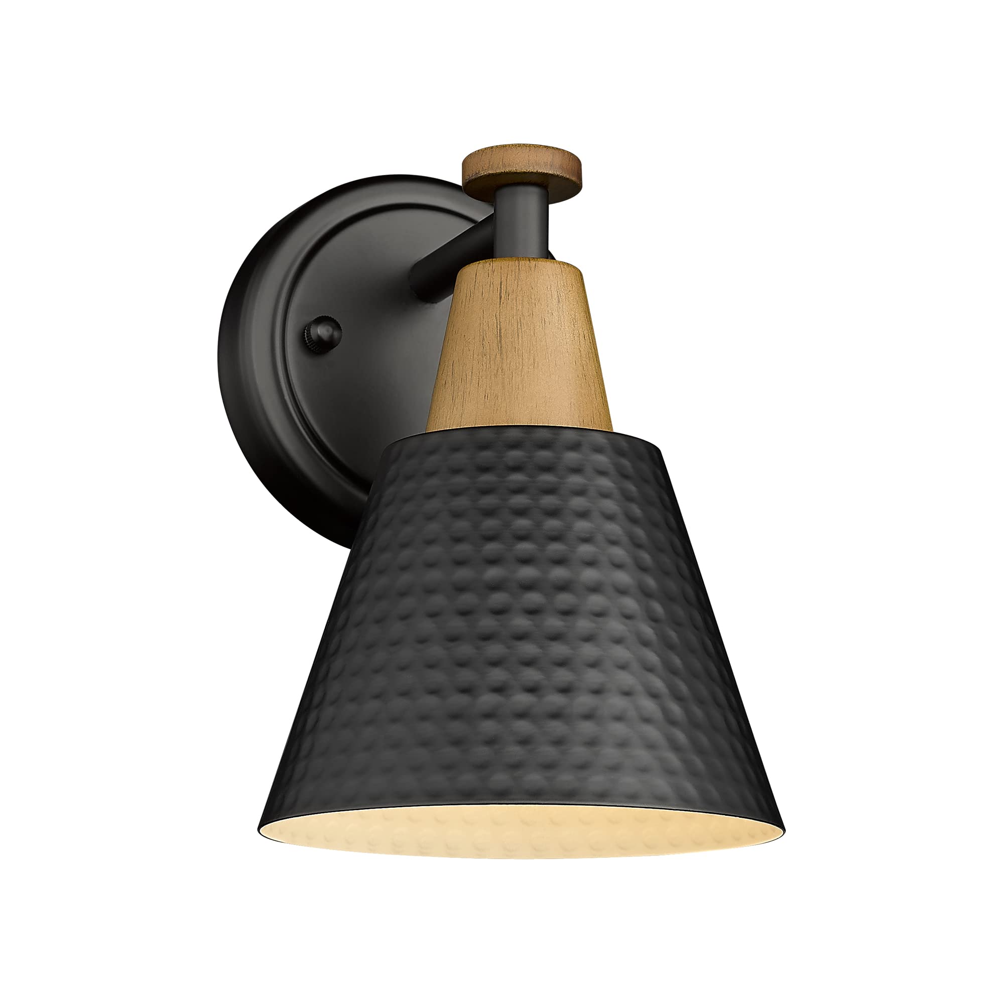FEMILA Black Wall Sconces, Rustic Industrial 1-Light Metal Lamps, Hammered Shade, Bathroom Vanity Light Fixture