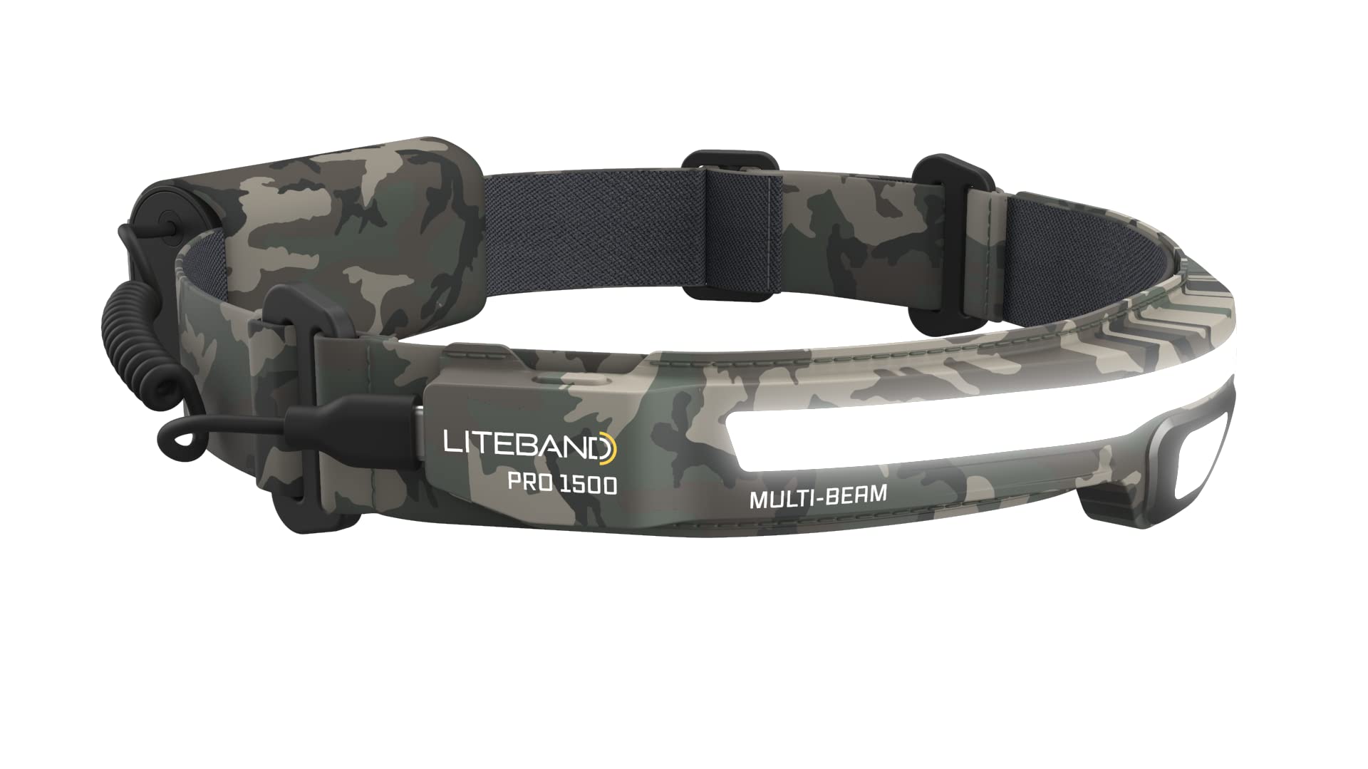 OPTIMAL VENTURES LED Headlamp, 1500 Lumen Rechargeable Tactical Light, Camo, Model LBP1500MB-L34C