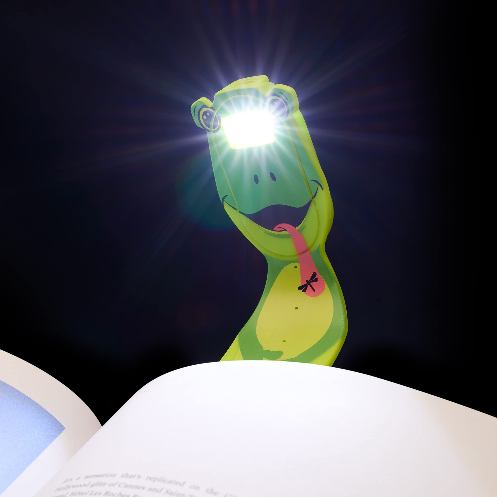 Gifts For Readers & Writers Flexilight Pal Bookmark Reading Light - Rechargeable Led Clip On Lamp, Frog Color, Model Flp