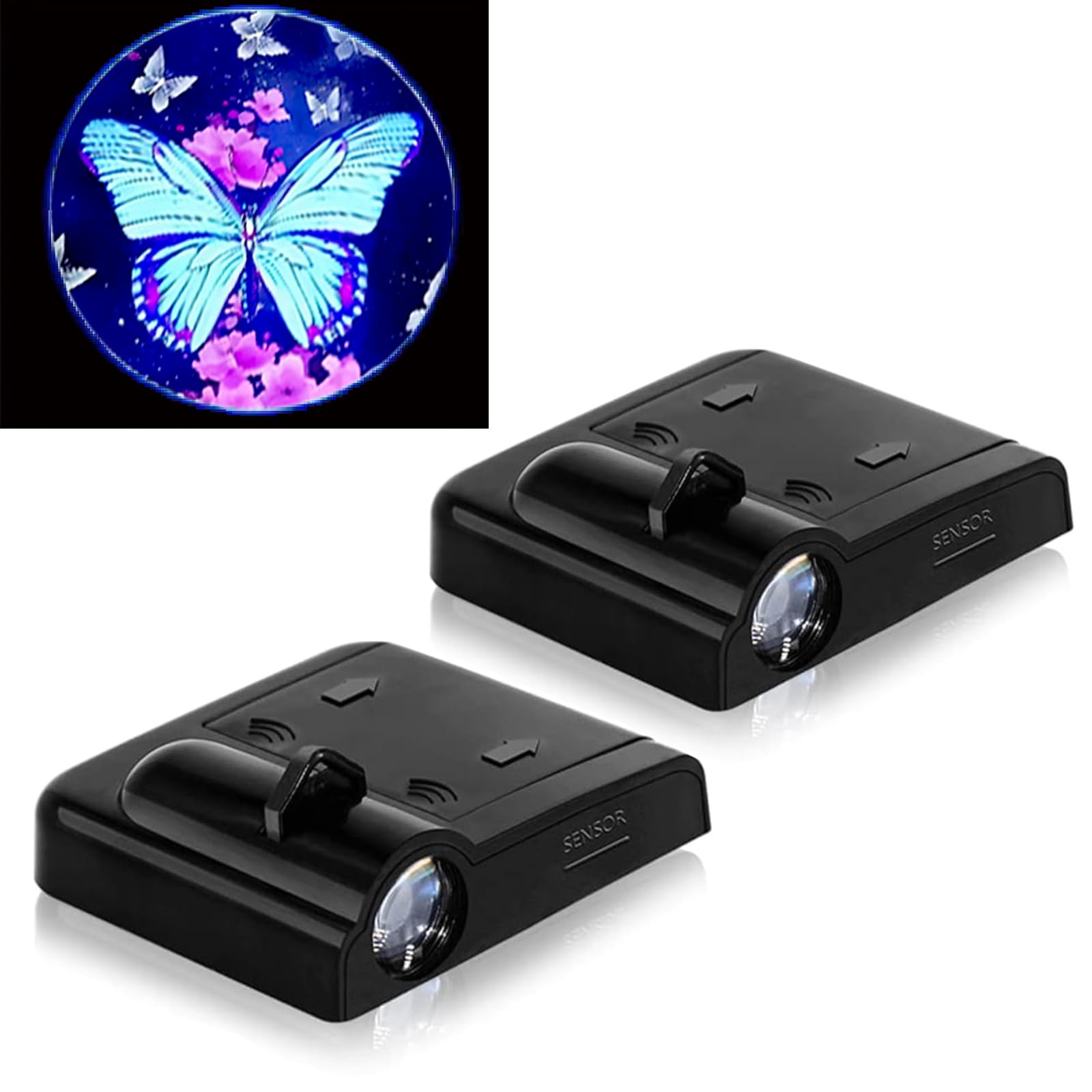 Lmzljz 2Pcs No Fade Car Door Lights Butterfly Door Lights Logo Projector Led Shadow Light Welcome Lamp Car Accessories Butterfly Gifts For Women Suitable For All Brands Vehicles Motorcycle