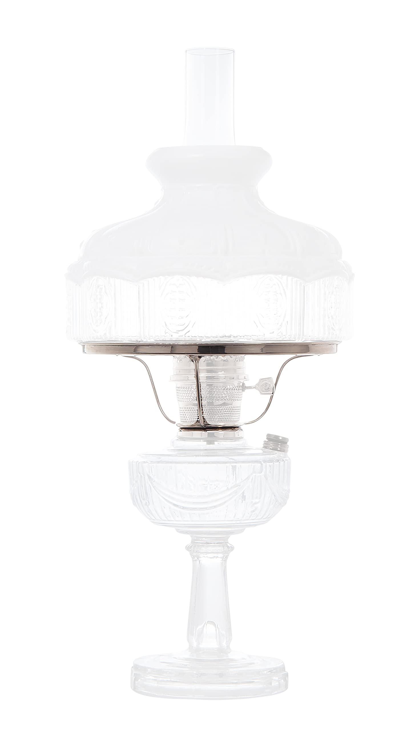B&P Lamp® Shade Ring Holders for Aladdin Burners, Brass, Model 10739, 10in Size, Glass Material