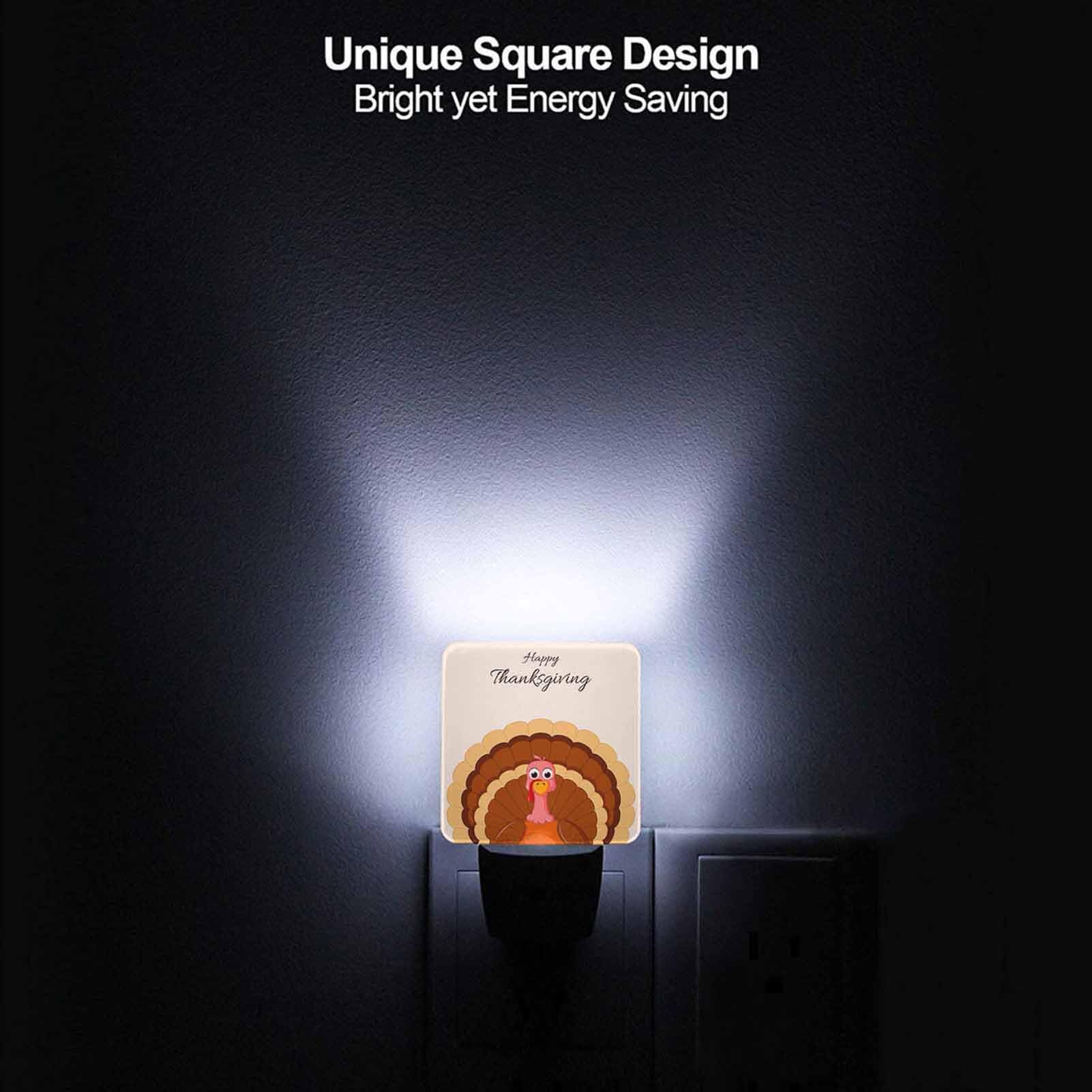 Chrobak LED Night Light with Dusk to Dawn Sensor, Happy Thanksgiving Turkey, Energy Efficient, Model WML-Night-Light-231023-52