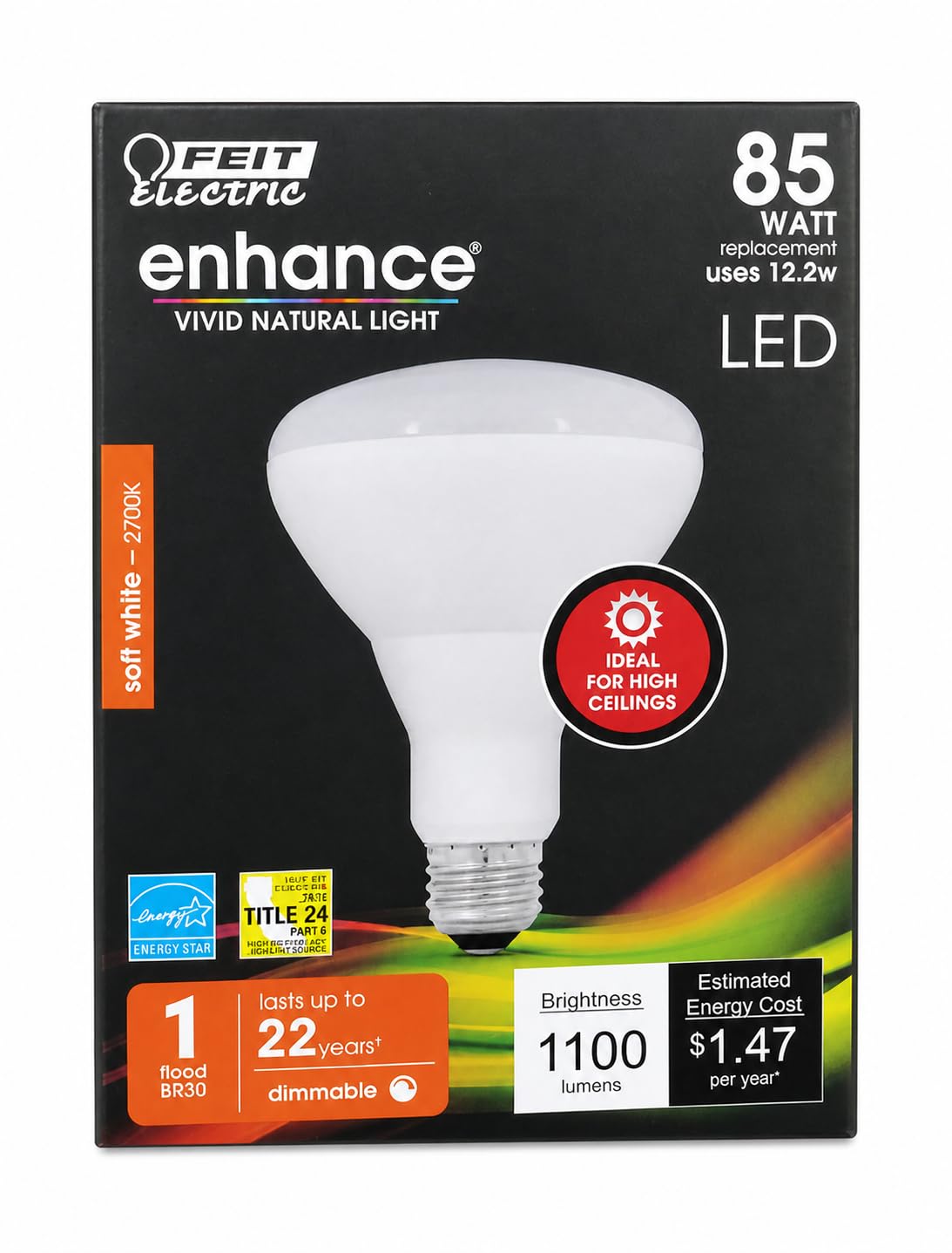 Feit Electric BR30DMHO/927CA High Lumen BR30 Led 85W Equivalent Soft Dimmable Flood or Spot Light Bulb, White