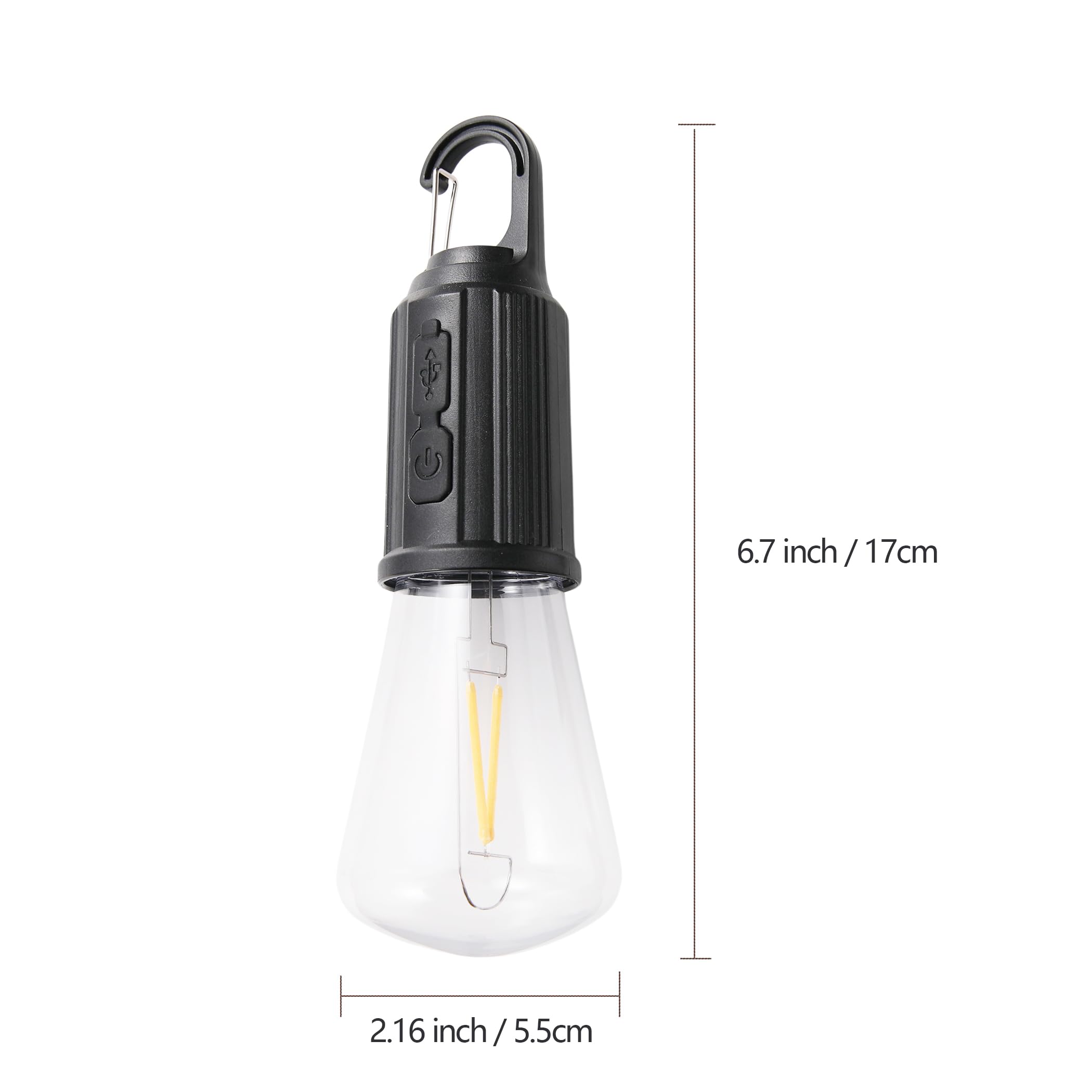 Vagocom 2Pcs Rechargeable Camping Light Bulbs Portable Led Camping Lanterns Hanging Tent Lamp With 3 Lighting Modes And Hook For Emergency  Hiking  Fishing  Backpacking Power Outages