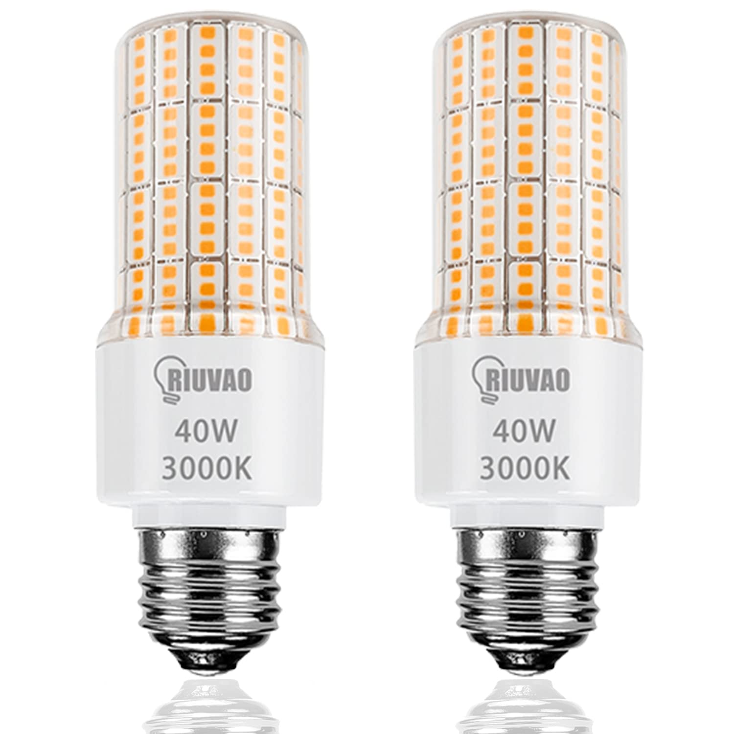 Corn Light Bulbs 300W Equivalent - Super Bright 5000Lm 3000K Warm White Led E26/E27 Medium Base 40W Waterproof For Outdoor Indoo
