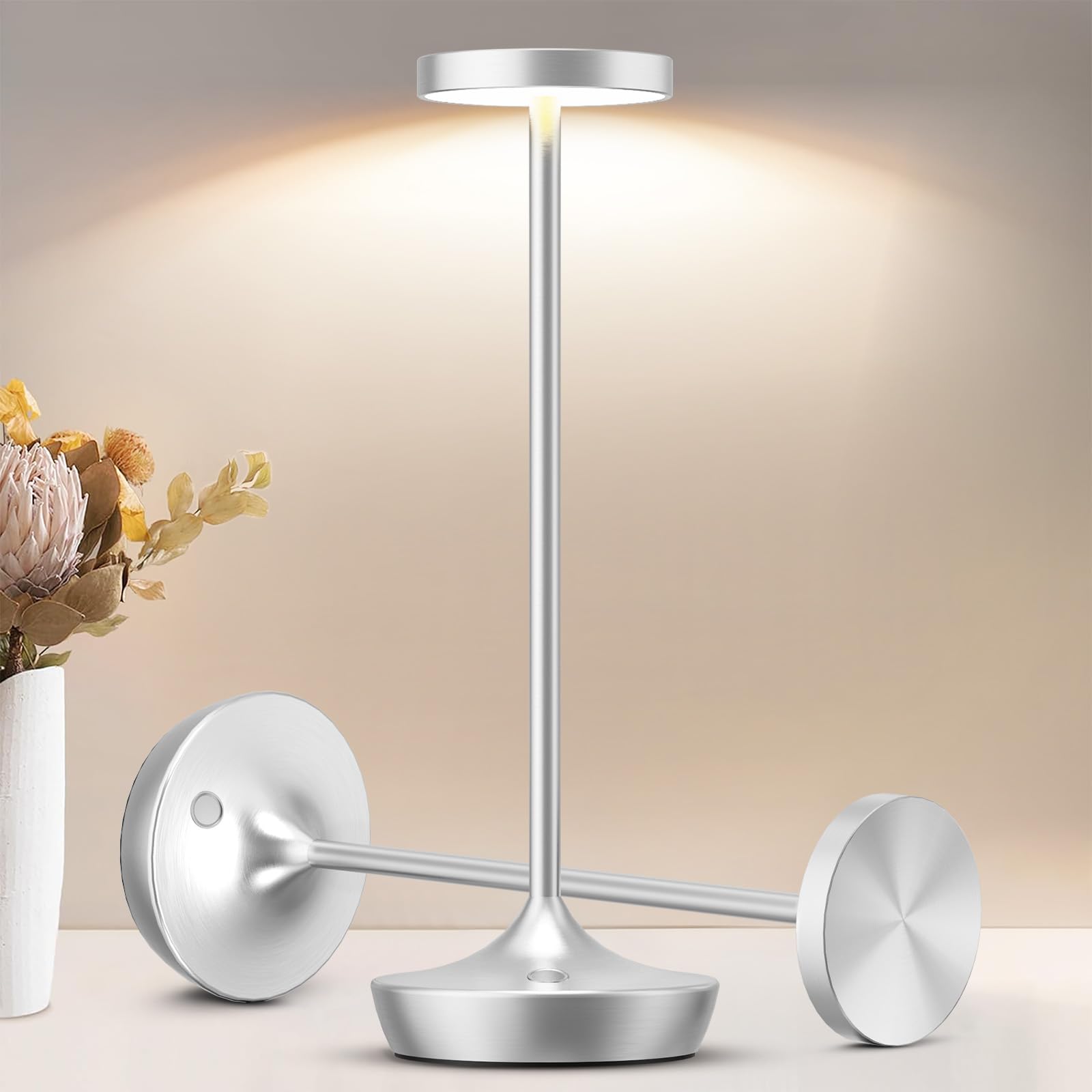 2 Pack LED Cordless Table Lamp Rechargeable