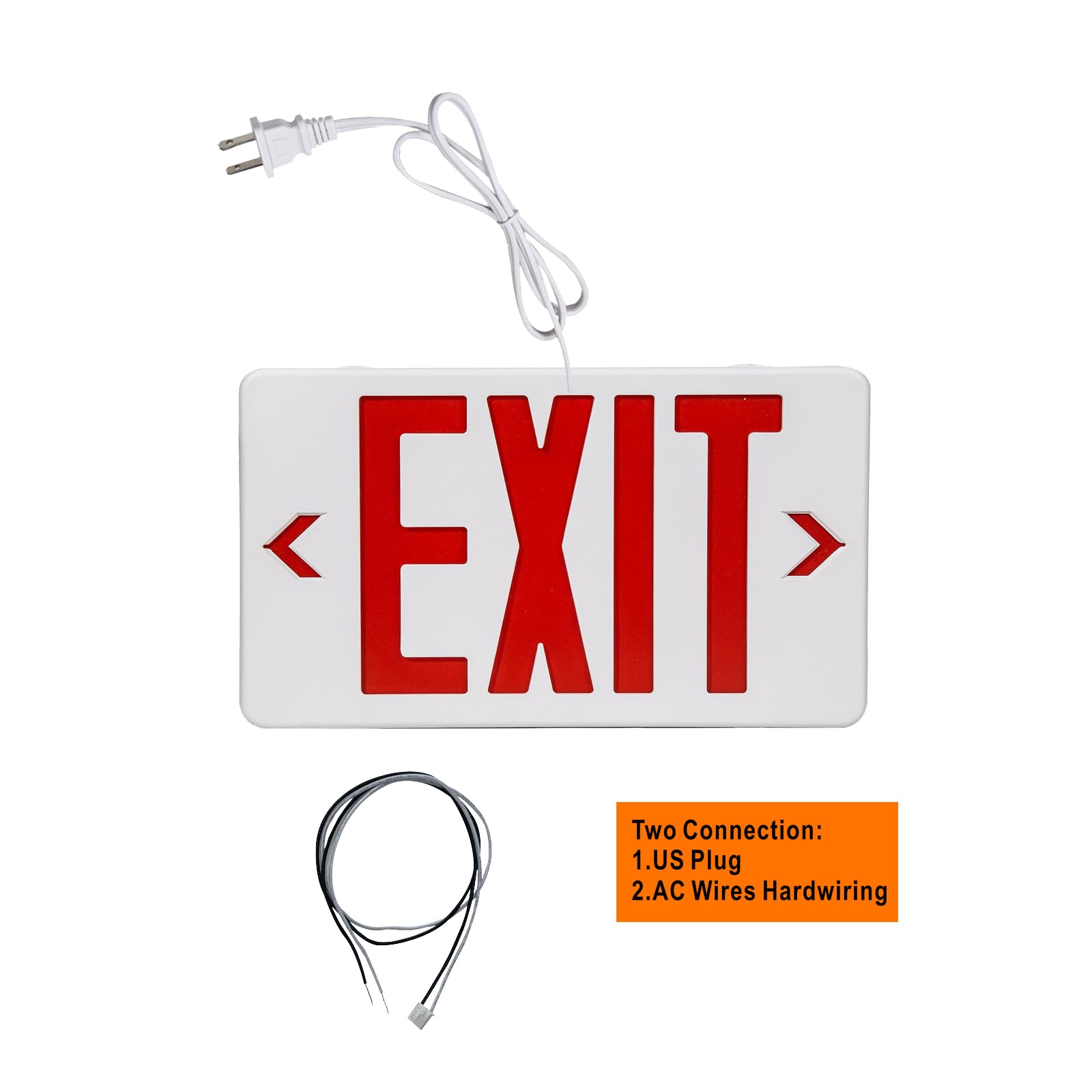 Exit Plug Tanlux Red Corded Exit Sign With 1.0 Meter Plug In Cord Plug In Exit S ...