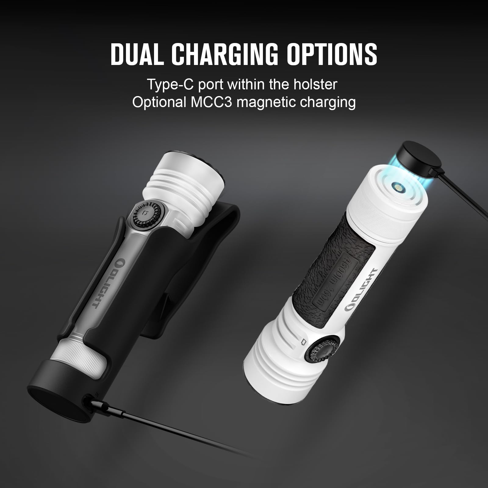 Olight Seeker 4 Pro Rechargeable Flashlights, 4600 Lumens High Powerful Bright Light With Usb C Holster, Waterproof Ipx8 For Eme