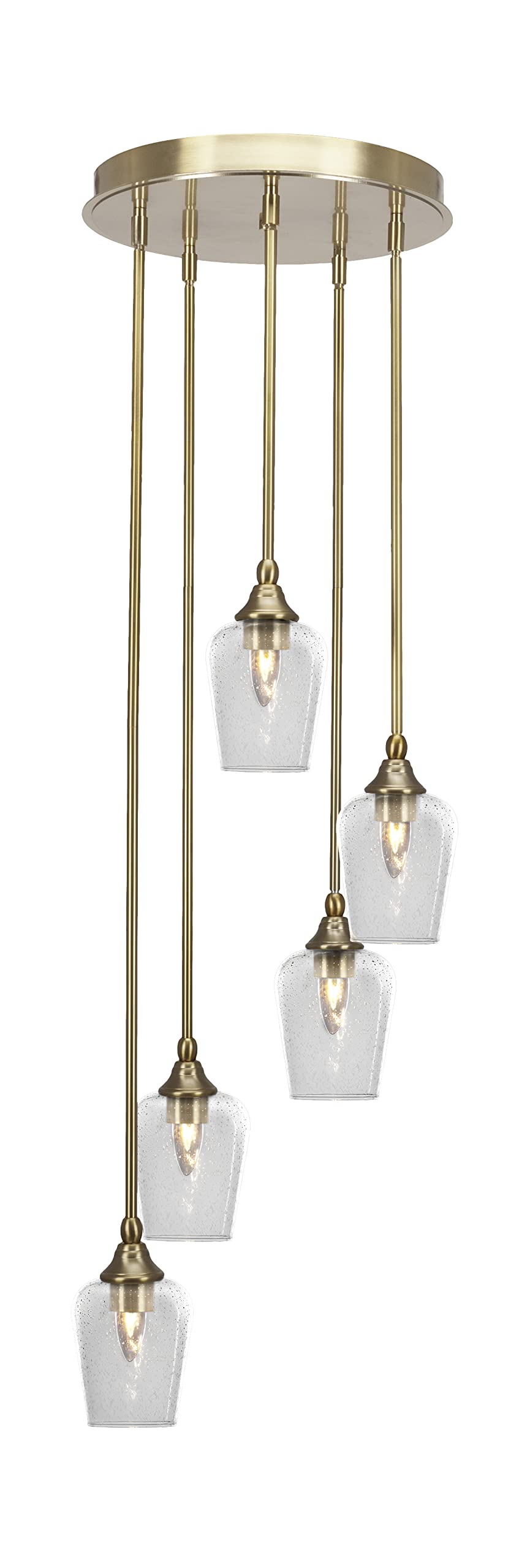 Empire 5 Light Cluster Pendalier in New Age Brass Finish (2145-NAB-210)