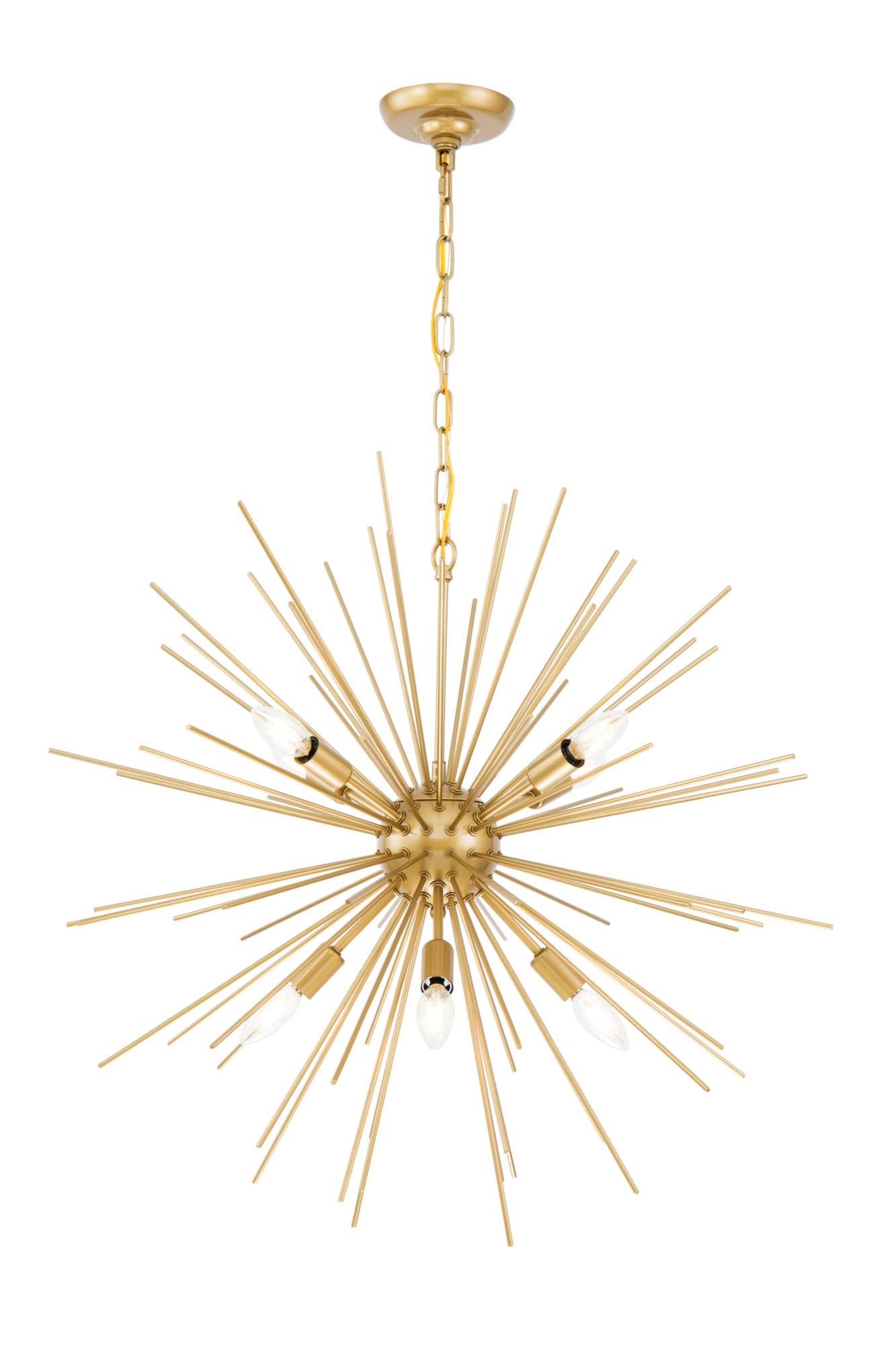 Living District Brass 8-Light Metal Pendant - Elegant Iron Lighting Fixture
