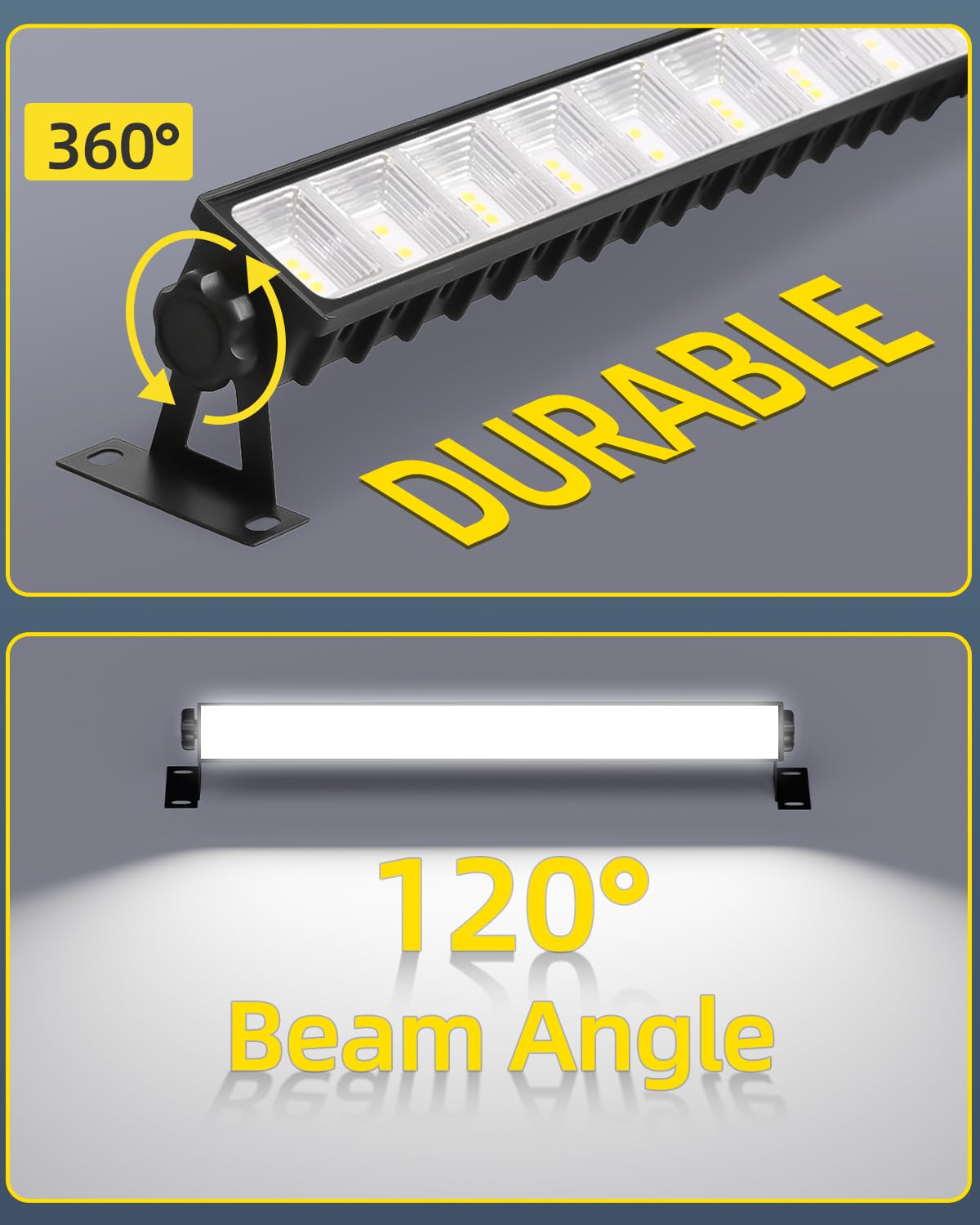 Yieelog Led Shop Light 5400Lm 45W Super Brighter  Plug In Garage Light With 6Ft Cord And On/Off Switch  6000K Ip66 Waterproof Outdoor Work Shop Bay Lighting For Garage Workshop Warehouse Factory Yard