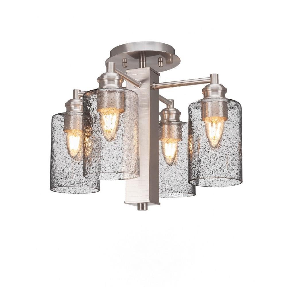 Toltec Lighting Edge 3 Light Cluster Pendalier in Brushed Nickel (1173-BN-4819)