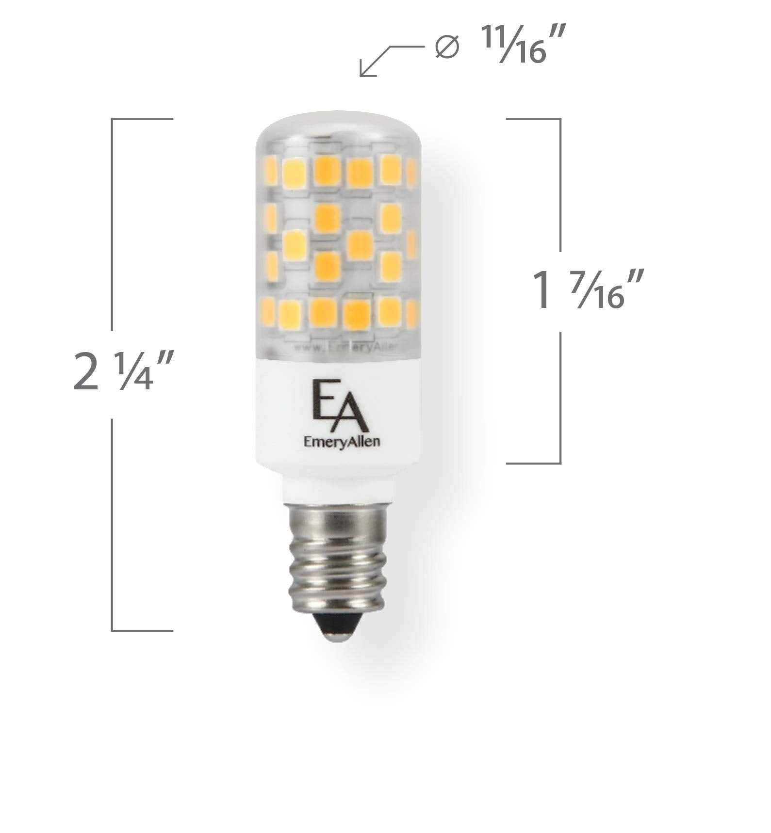 EA EmeryAllen Dimmable Candelabra Base LED Light Bulb, 4.5W (50W Equivalent), Soft White 3000K, Model EA-E12-4.5W