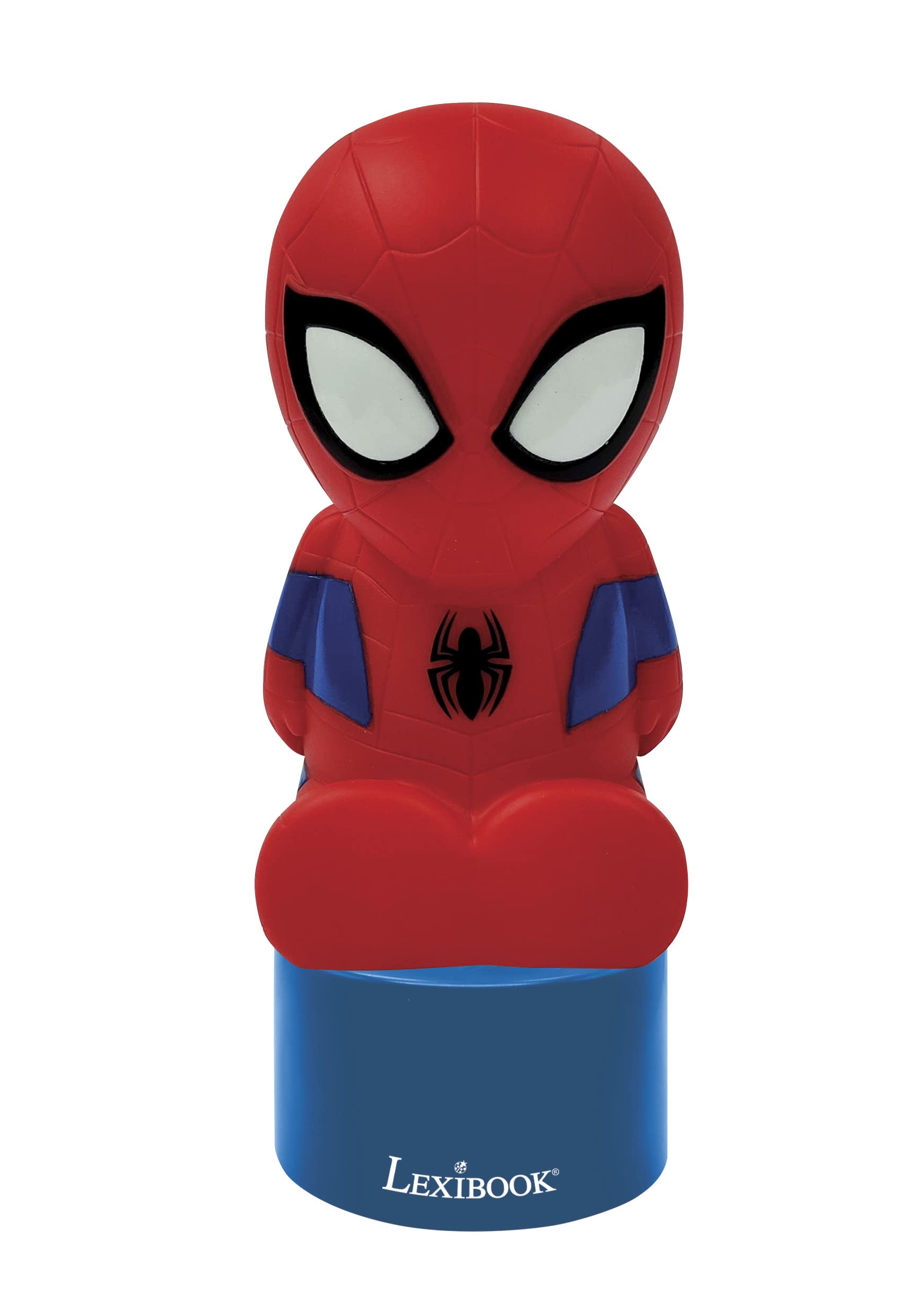 LEXiBOOK Spiderman, Nightlight and Speaker for Childrens Room, Color Change, Soft Light, Battery Operated, Blue/Red, NS01SP
