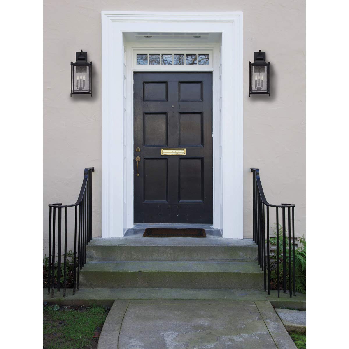 Savoy House Dunnmore Wall Mount Lantern, Metal, 23.5inx11inx11in, Black Finish, Model 5-3453-BK