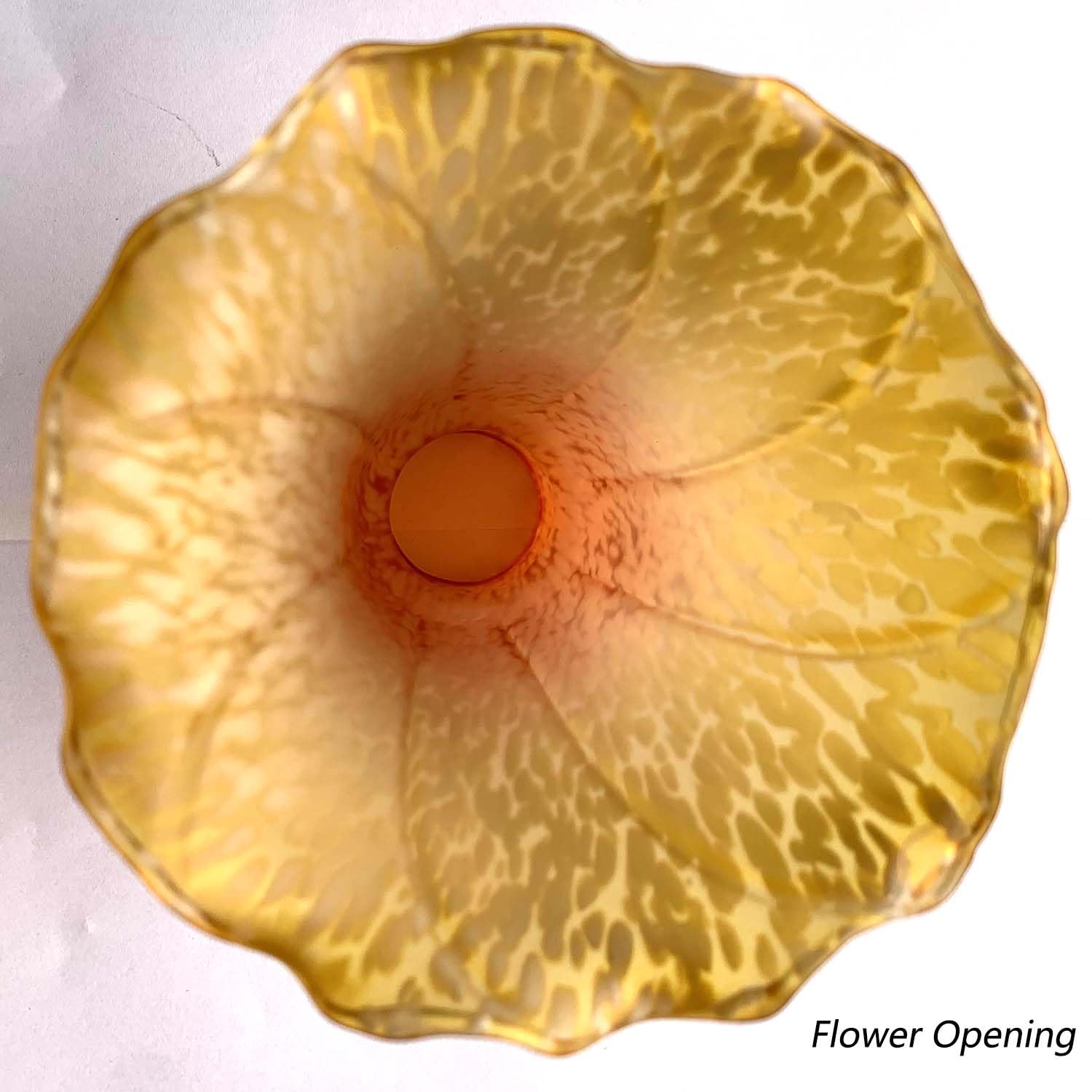 Bieye Ls25 Lily Flower Blown Glass Lampshade (Orange Yellow, Opening I.D. 1.26'' X O.D. 1.5'')