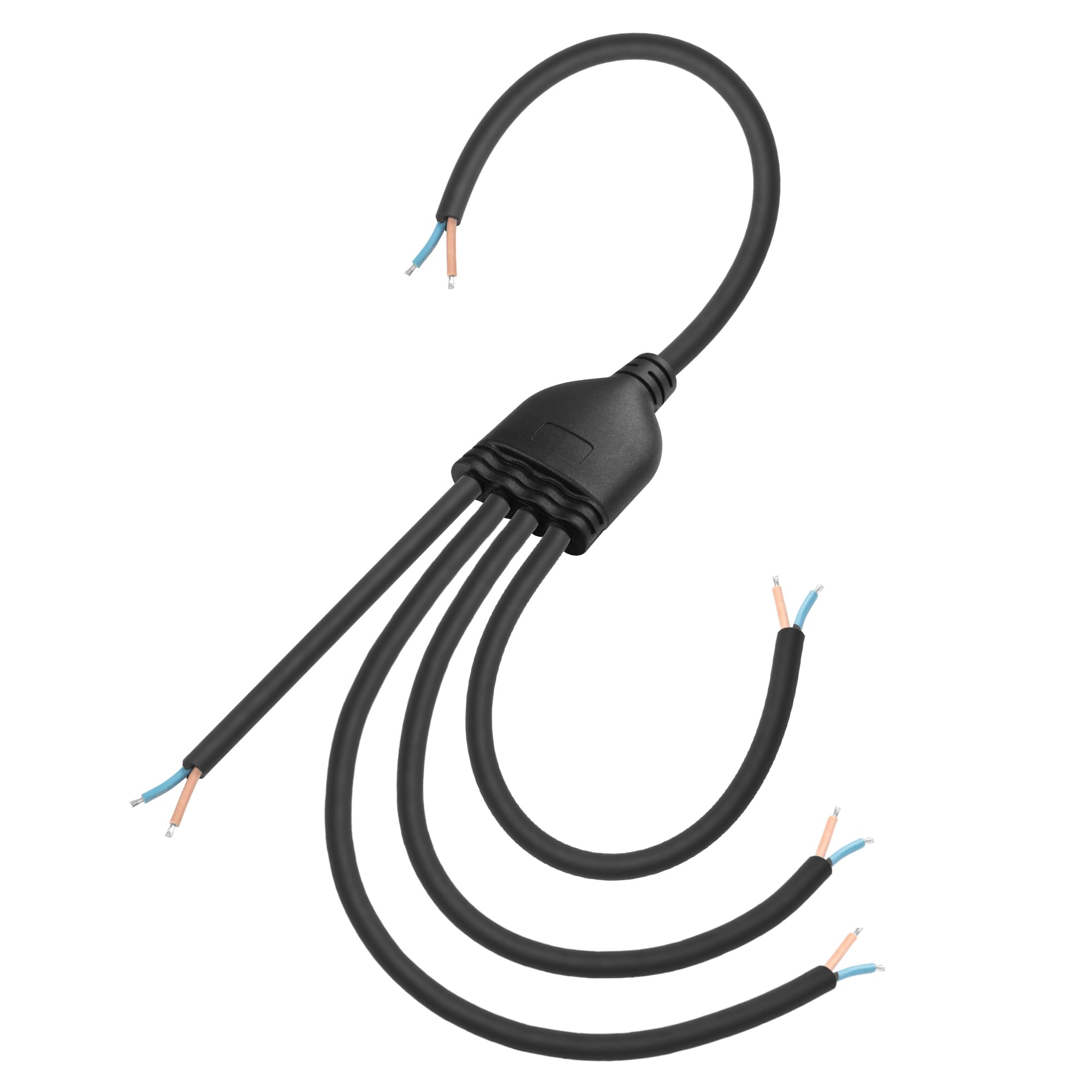 SinLoon 2 Wire 1 to 4 Splitter Pigtail Cable Outdoor LED Connector Splitter 17AWG Pre-tinned Pigtail Extension Cable for Indoor/