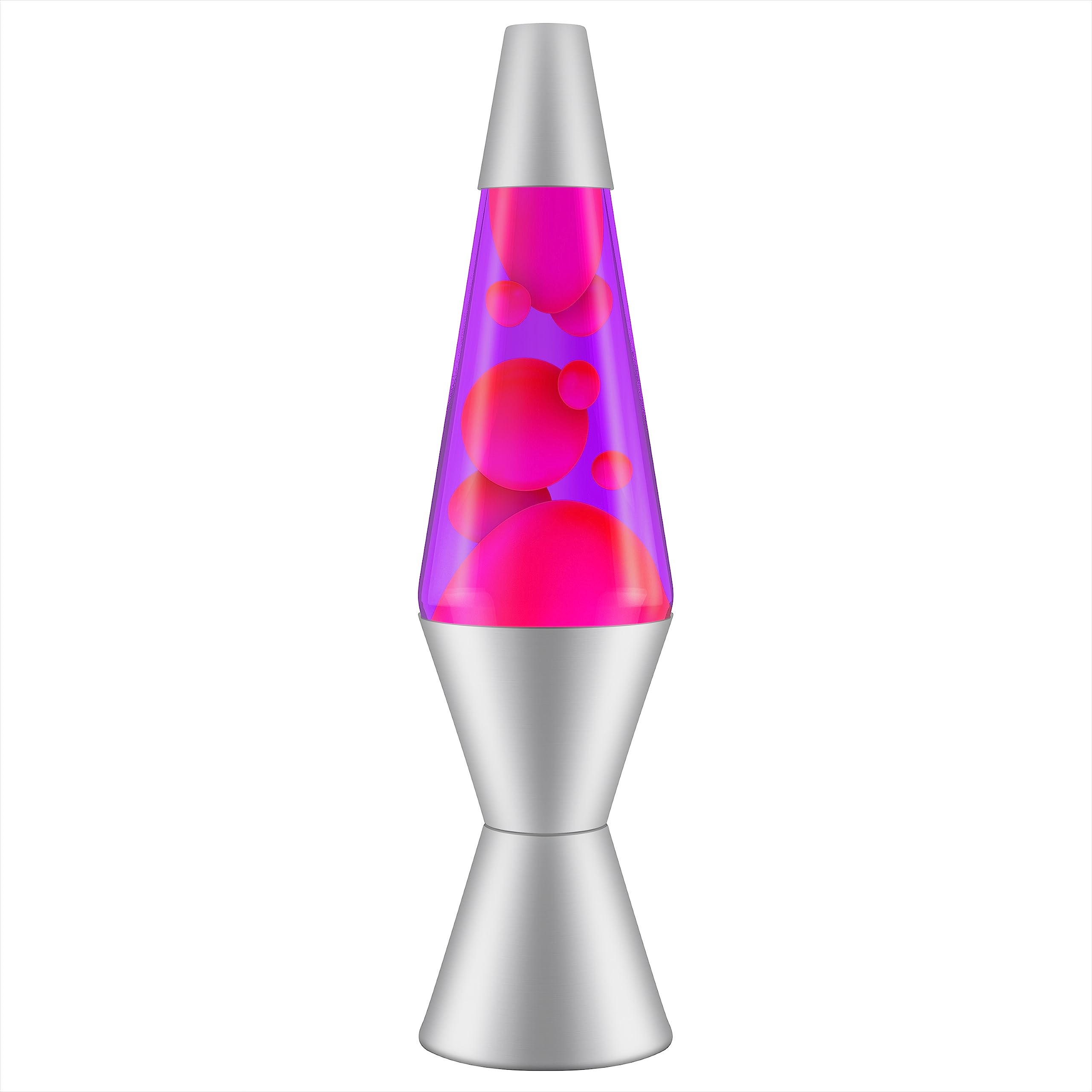 Lava Classic Motion Lamp 2121, 14.5-Inch, Pink/Purple, Glass, Silver