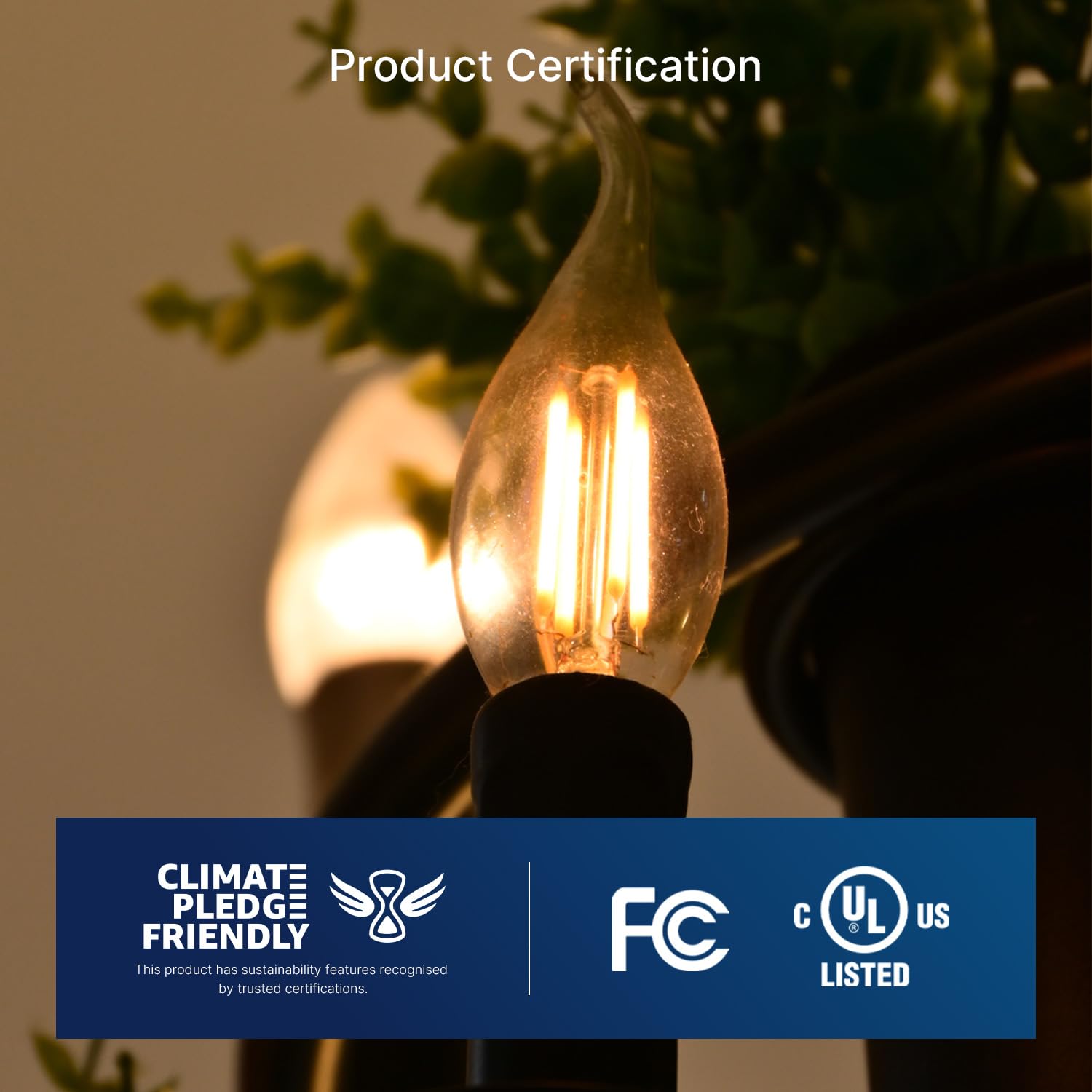 Flsnt Led Candelabra Light Bulbs E26 Base, 60 Watts Equivalent Dimmable Led Chandelier Light Bulbs, 2700K Soft White, 24 Pack Ul