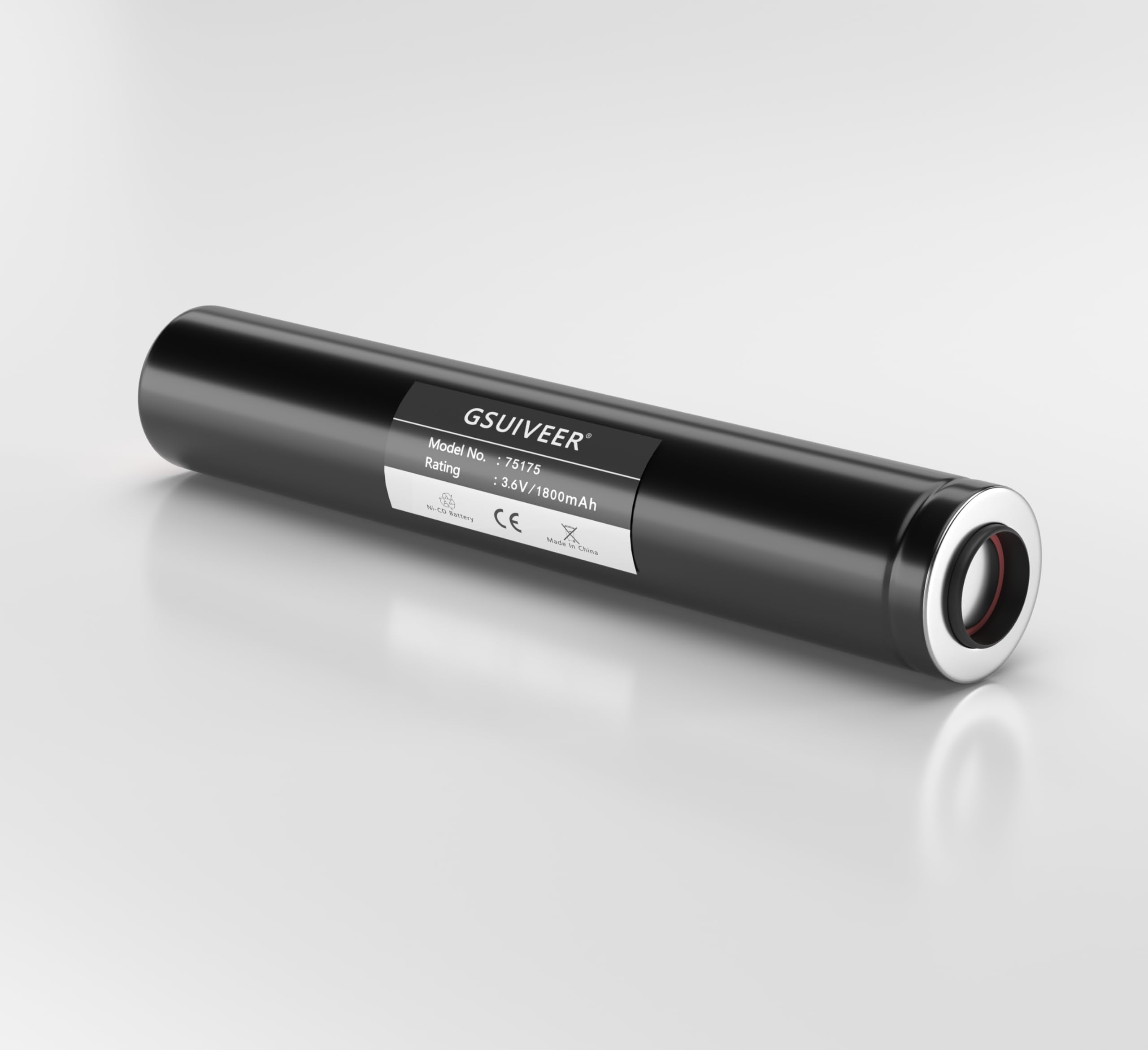 GSUIVEER Rechargeable Ni-CD Battery 3.6V 1800mAh for Streamlight Stinger, PolyStinger, Pelican M9 - 1 Pack