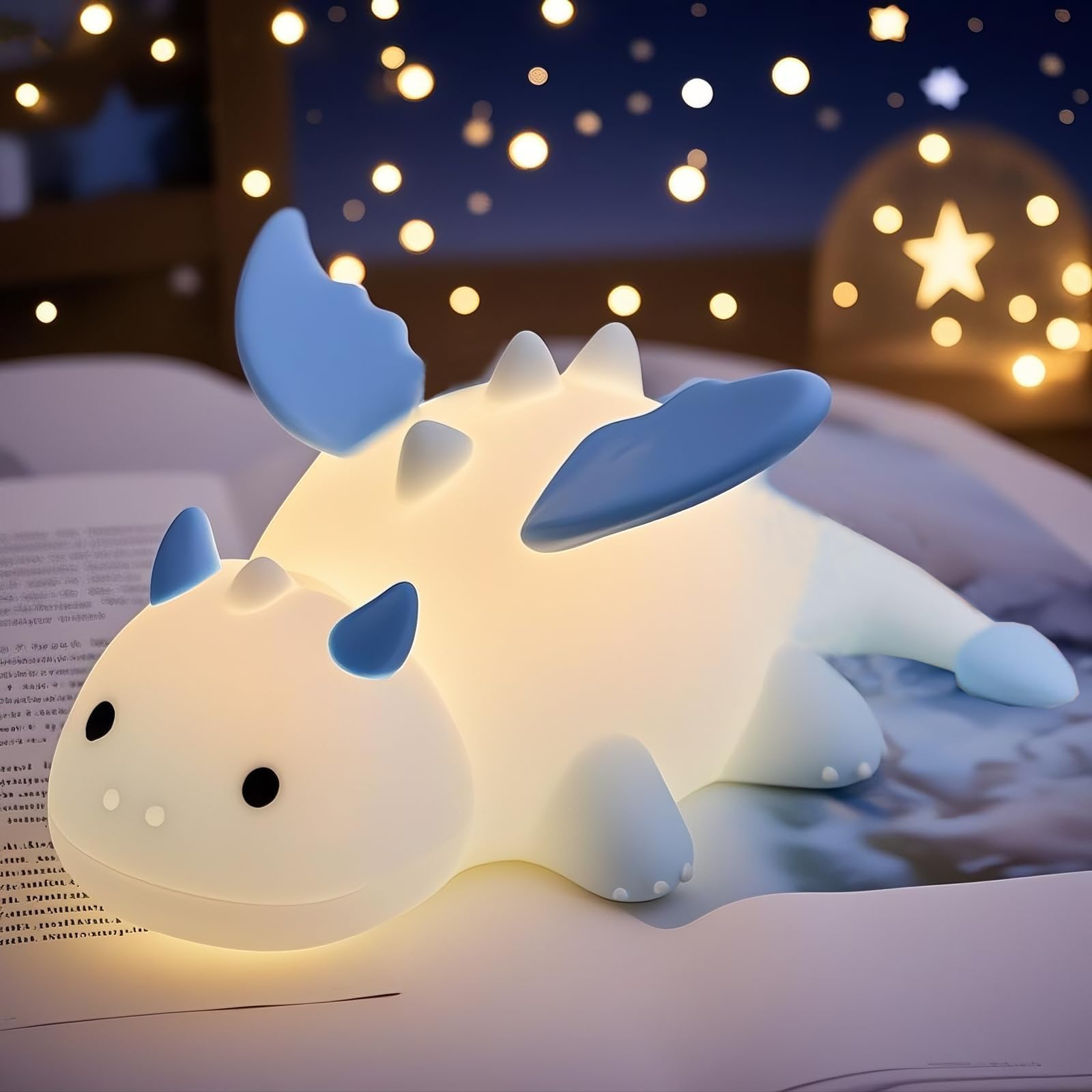 LED Turtle Night Light for Kids, 3 Level Dimmable Nightlight,7 Colours Cute Lamps Silicone Squishy Light Up Turtle,Rechargeable 
