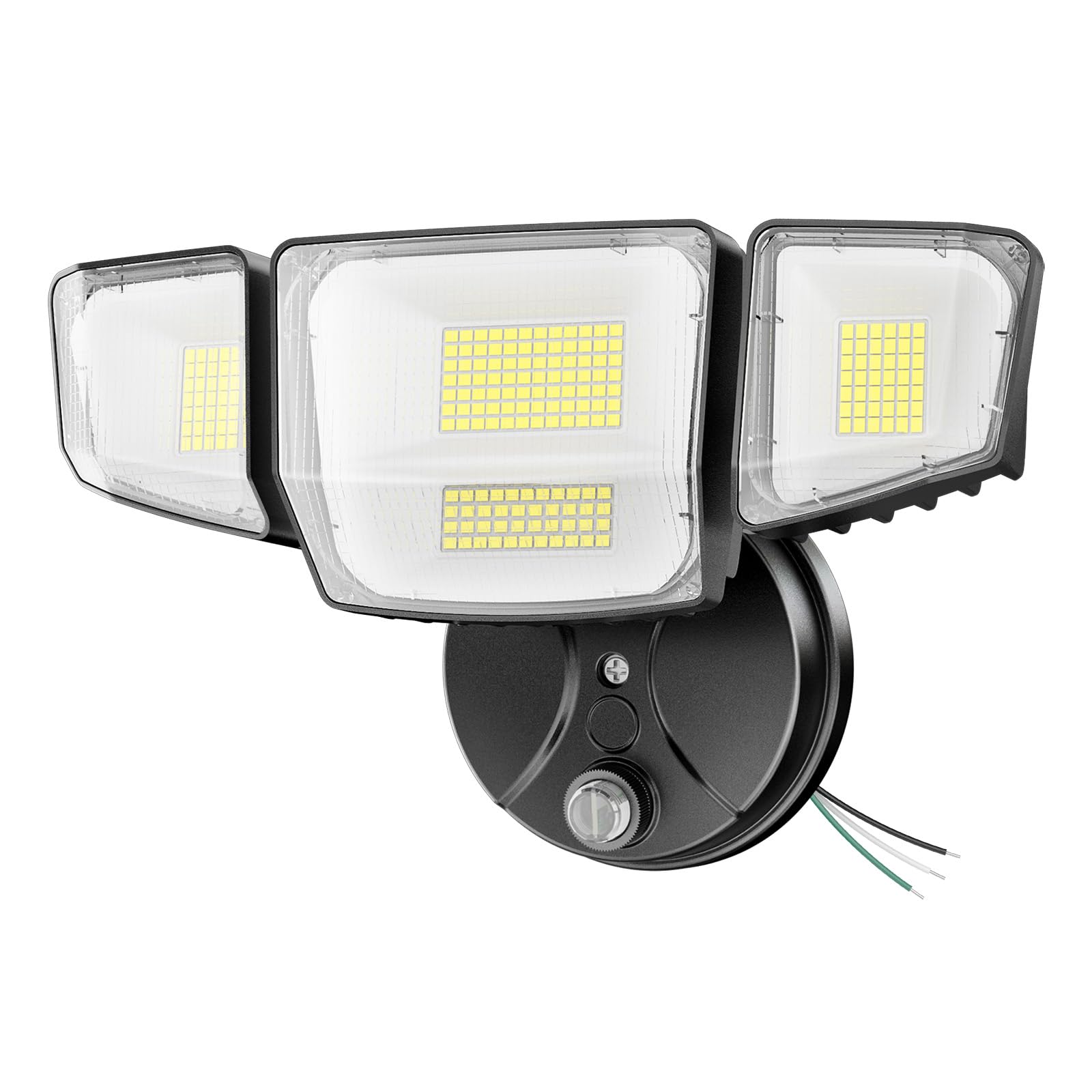 Onforu 90W Dusk to Dawn Outdoor Lighting 10000lm Flood Lights Outdoor IP66 Waterproof Black LED Security Light with Photocell 6500k Daylight 4 Adjustable Heads Exterior Light Fixture for Yard Garden