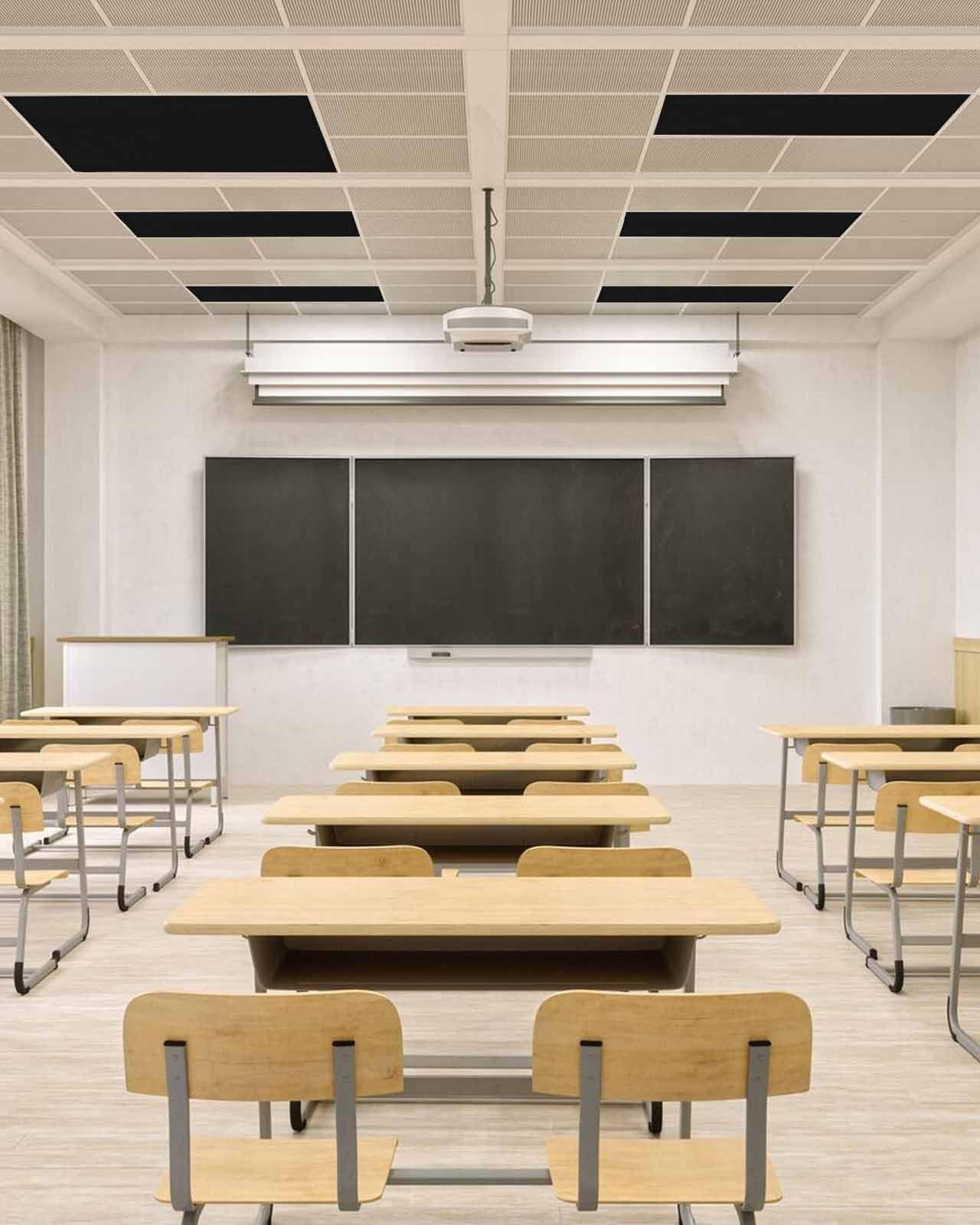 Futuregrace Magnetic Light Cover - 3 Pack 4x2 Ft Fluorescent Light Covers, Black Polyester for Classroom & Office Use