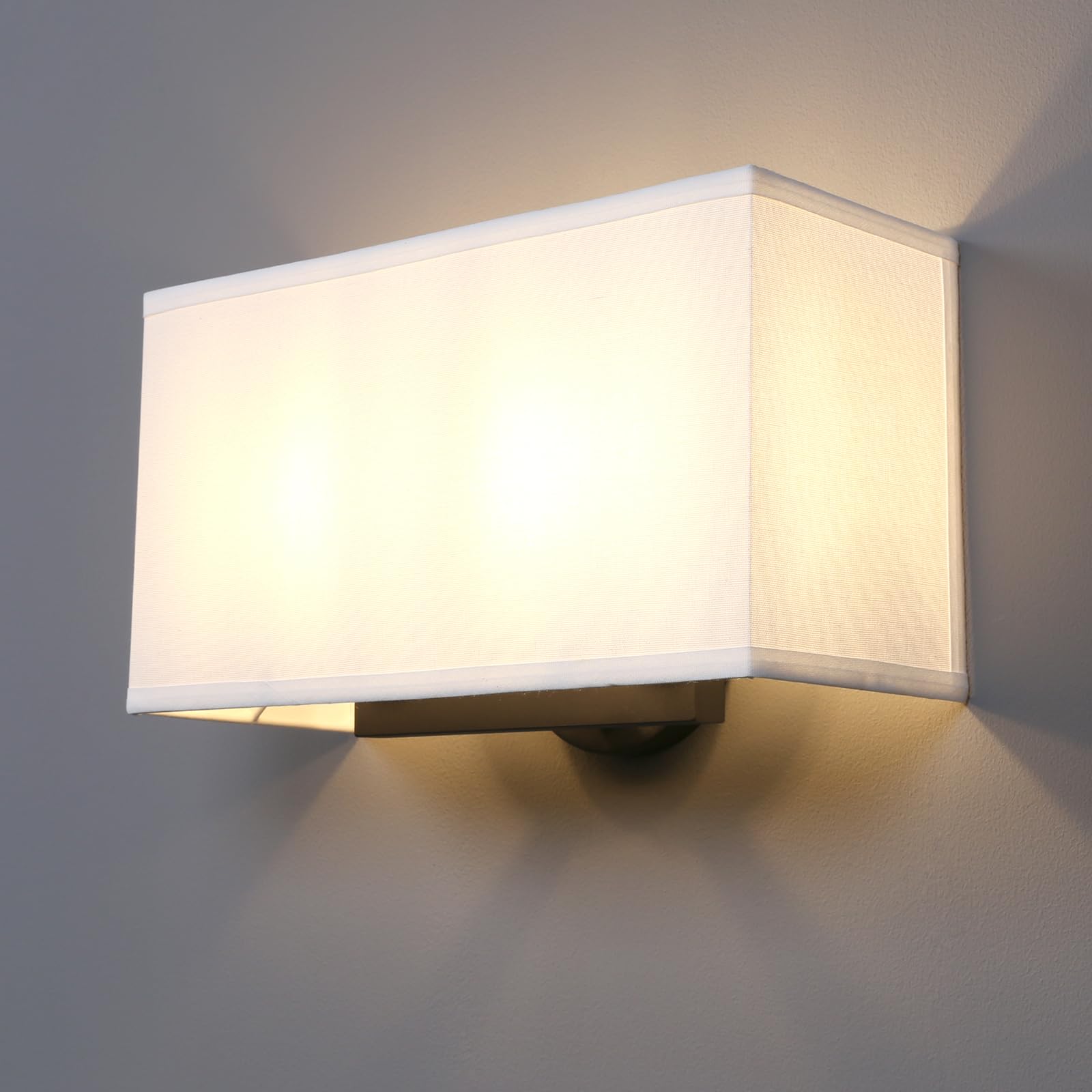 Yosoan White Boho Wall Sconce Stairwell Fixture Light, 2-Light Indoor Hardwired Vanity Dual Vintage Industrial Bedside Sconce Wa
