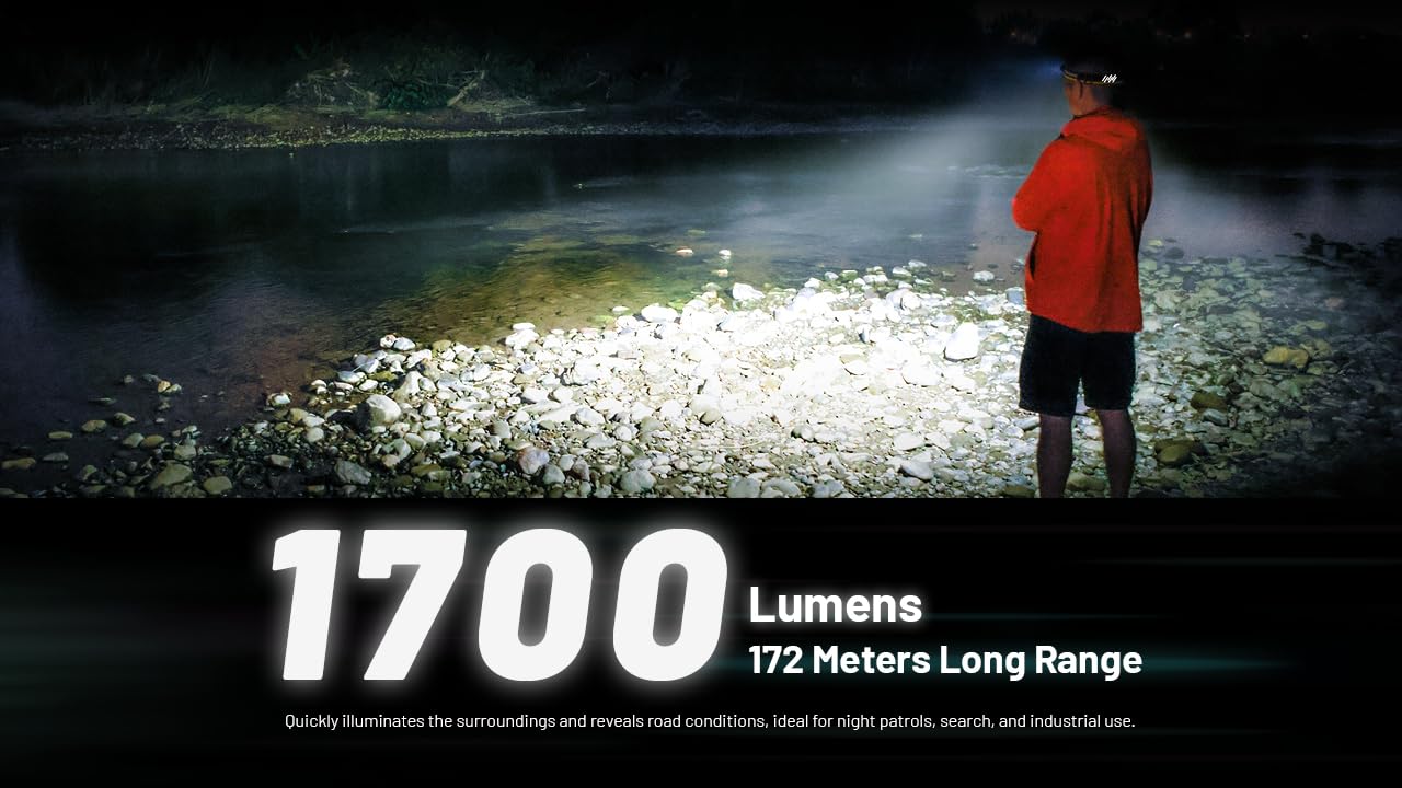 Nitecore Nu45 1700 Lumen Headlamp, Usb-C Rechargeable Fast Charging, Long Runtime For Camping, Running, Or Work, With Auxilary W