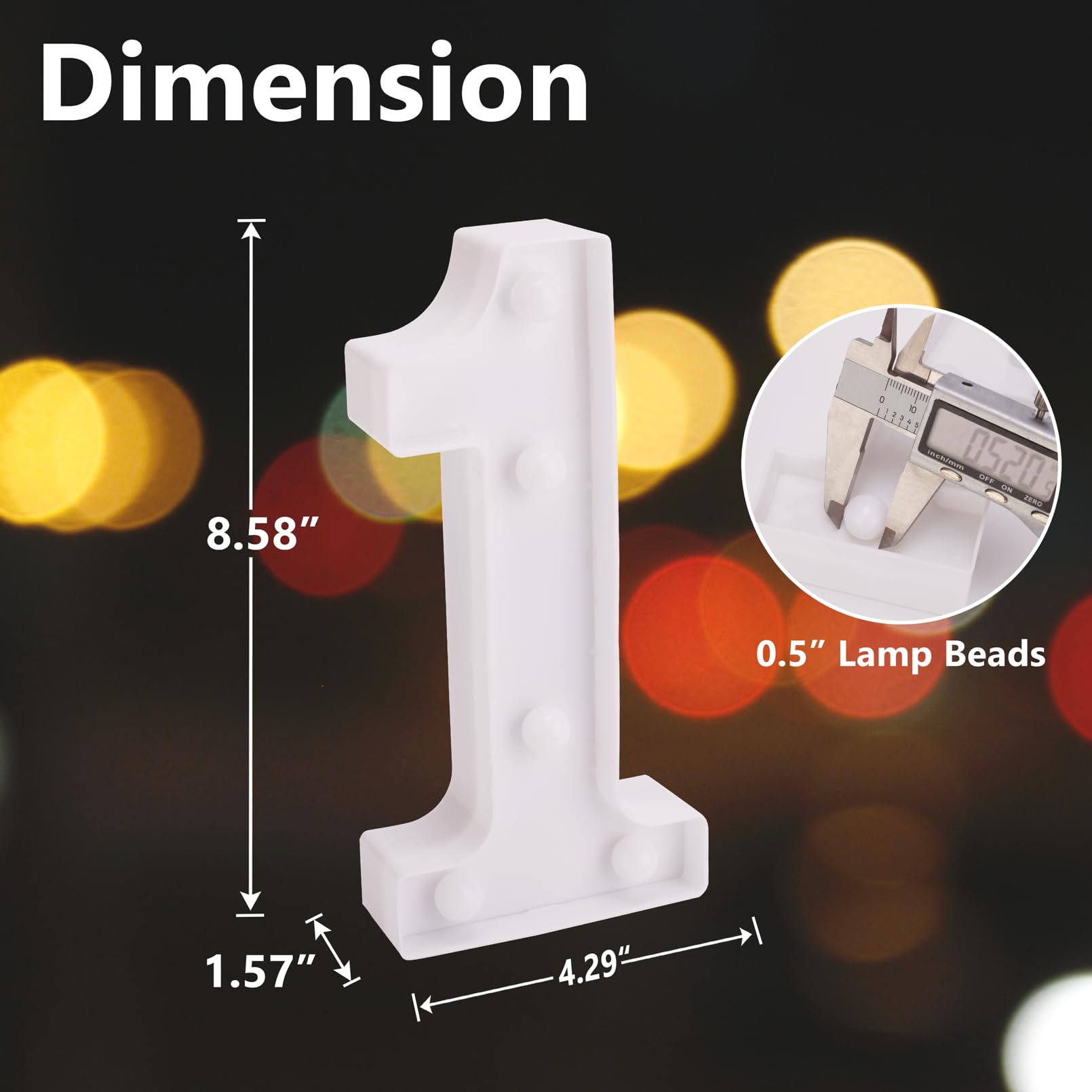 Tronsboo Led Marquee Sign Light Up Letters, Alphabet Light Up Letters Sign, Battery Powered Led Letter Lights For Night Light, Wedding, Birthday, Party, Christmas Or Home Decor (Number 1)