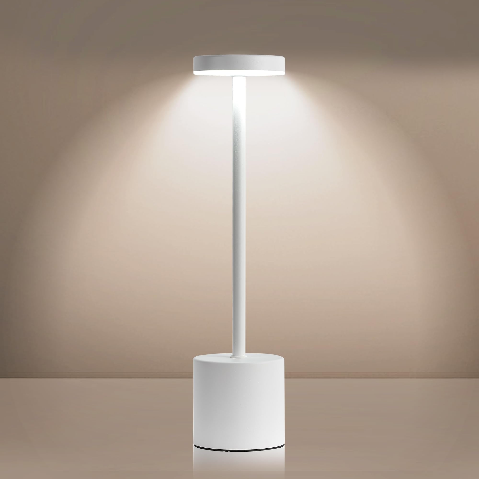 Masuper Cordless Table Lamps, Rechargeable Lamps, Touch Control, 3 Color Temperature, Stepless Dimmable, Led Portable Wireless L