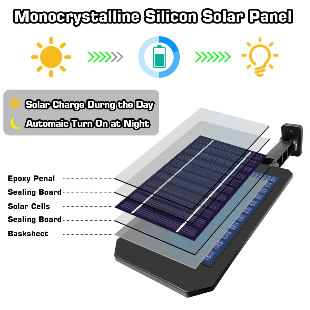 Arily 144 Led Solar Street Light With Remote Control - Outdoor Lights For Garden, Yard, Parking Lot