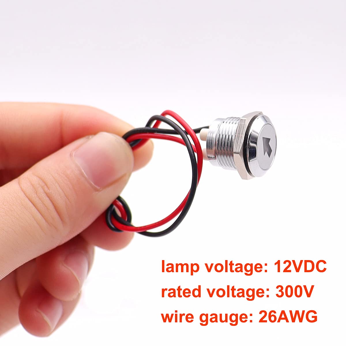 Taiss Led Indicator Pilot Dash Light Blue (High Beam Indicator), 1/2 ''(12Mm)12V Led Metal Signal Indicator Light. F-009-Ygd-B
