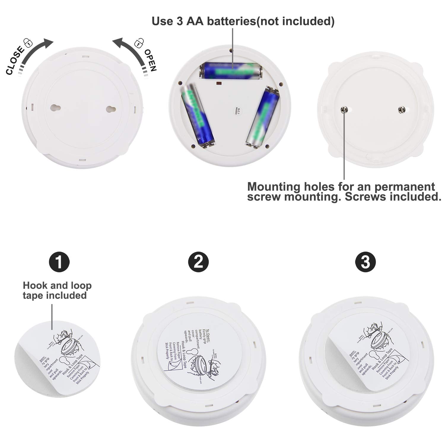 BIGLIGHT LED Puck Light, Dimmable Uplight with Remote, Warm White, Model B624IR-2, 2 Pack