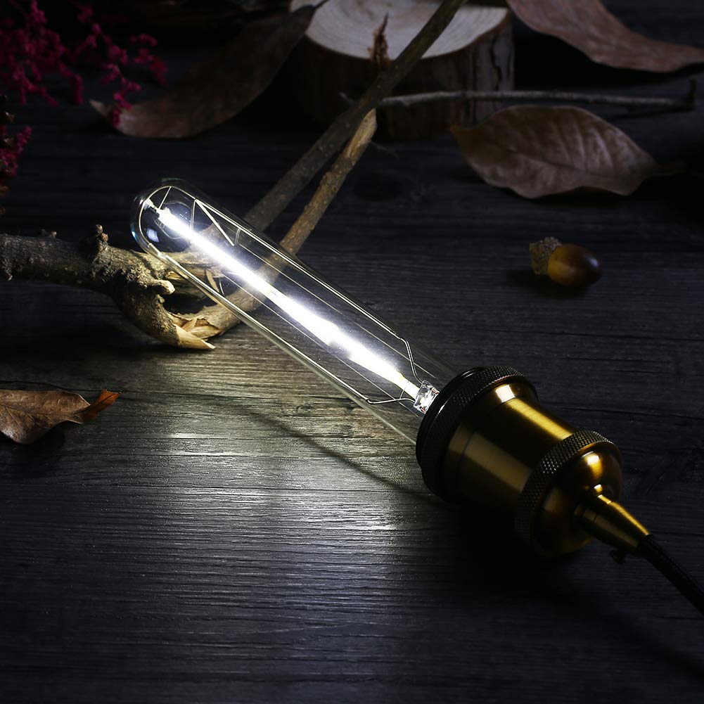 Dimmable 4W Led Tube Bulbs 4000K Daylight White, T10 Tubular Edison Style Led Filament Bulb, Vintage Light Bulbs 40 Watt Equival