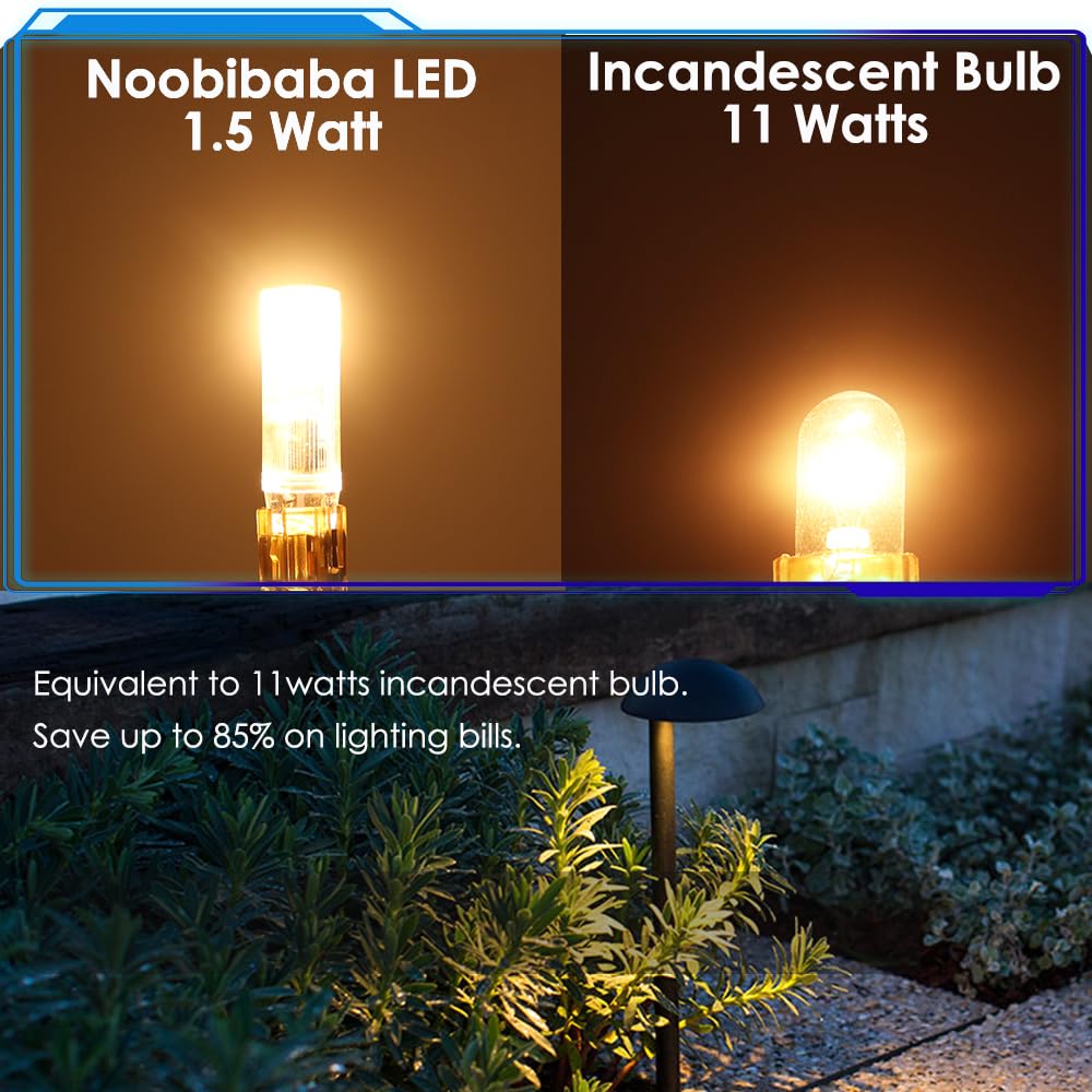 Noobibaba T5 Wedge Base Led Bulb 12V, T5 T10 Wedge Base Led Bulbs 12V Low Voltage Landscape, 1.5 Watt Replace 7W 11W Incandecent