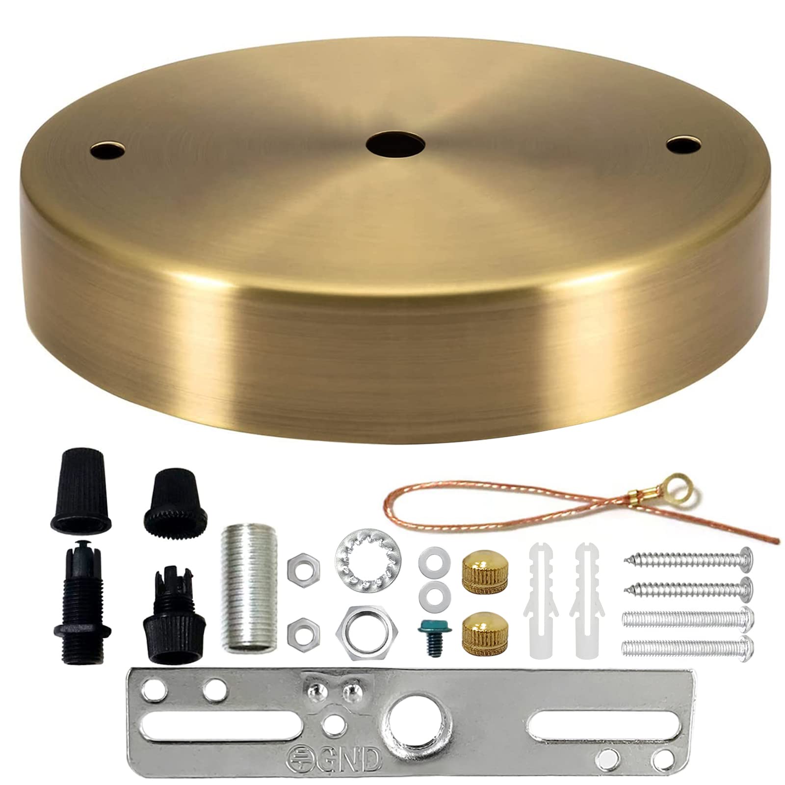 Vtyxctigj Light Canopy Kit Gold, 4.7&quot; Us Ul Vintage Chandelier Ceiling Light Plate For Pendant Light Chandelier Canopy Kit With All Mounting Hardware, Light Fixture Cover Plate For Easy Installation