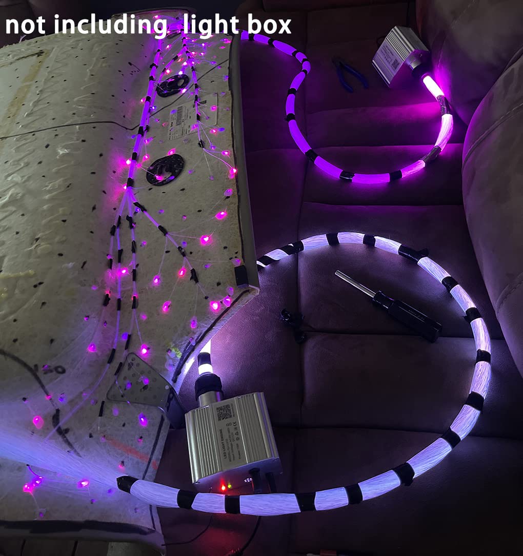 Azimom Pmma Plastic Mixed 375Pcs 9.8Ft Fiber Optic Cable Strands 0.03In/0.04/0.06In End Glow Roll Bunch Fiber String For Star Sk