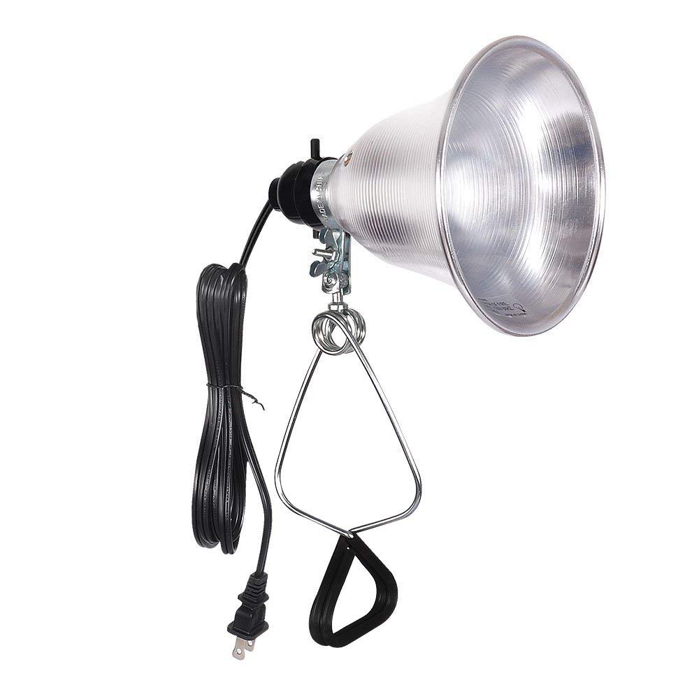 Simple Deluxe Clamp Lamp Light with 5.5in Aluminum Reflector, 60 Watt E26, Black, Model GP-094, 6 Feet Cord, 1-Pack