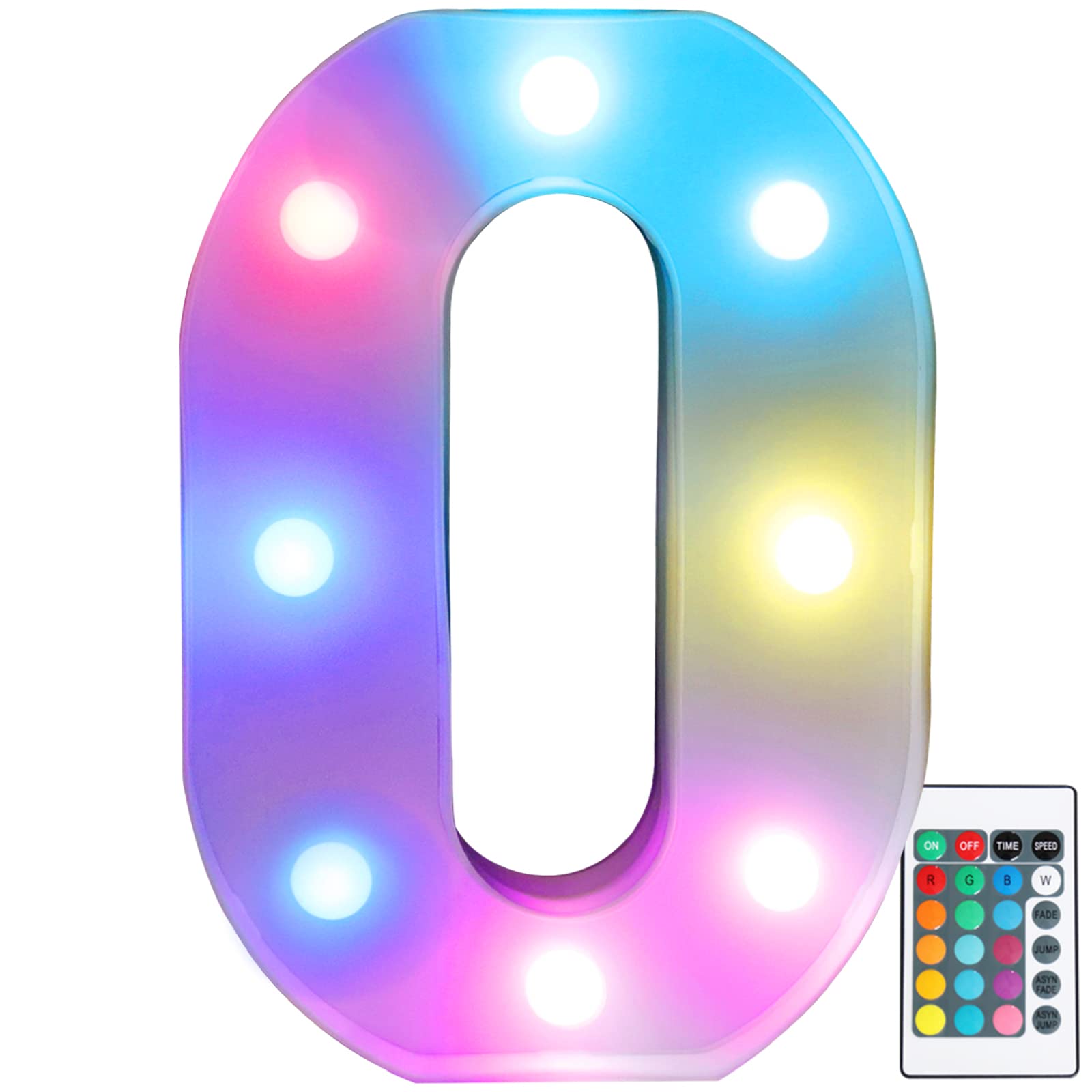 Pooqla Colorful Light Up Numbers with Remote, Color Changing LED Marquee Number Lights, Lighted Number Signs for Party Room Birt