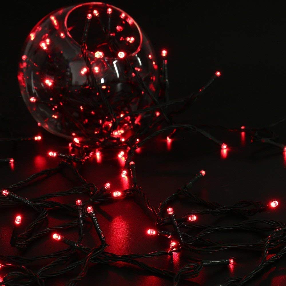 Toodour Solar String Lights, 400 LED, 8 Modes, Waterproof, 144ft, Red, Model DSL-100-200