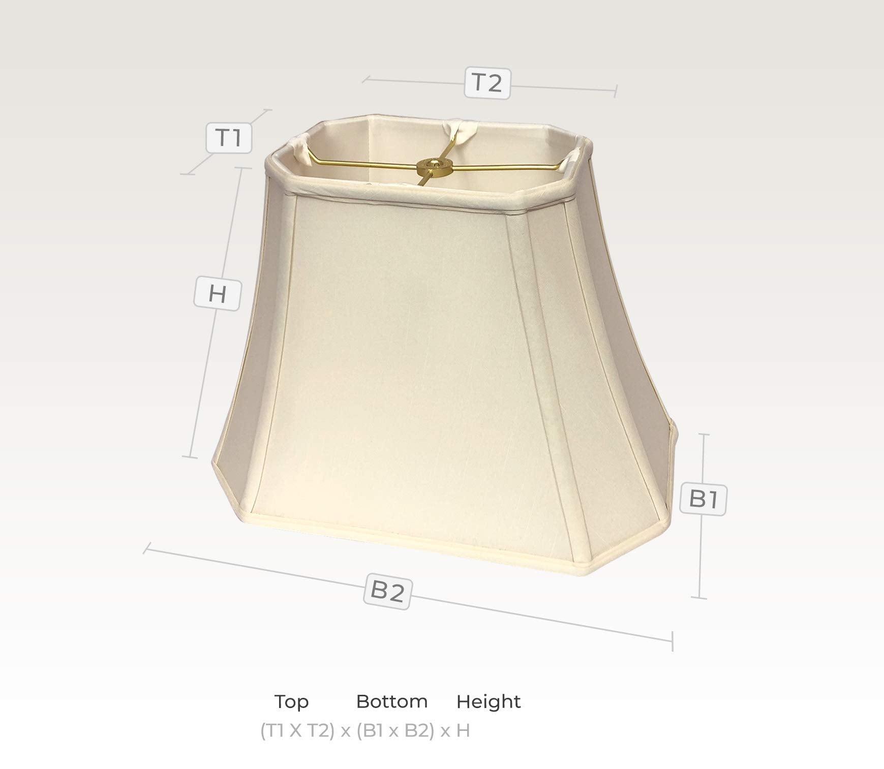 Royal Designs Dbs-710-11Eg Royal Designs 11&quot; Rectangle Cut Corner Basic Lamp Shade, Eggshell, (4 X 6) X (8 X 11) X 8