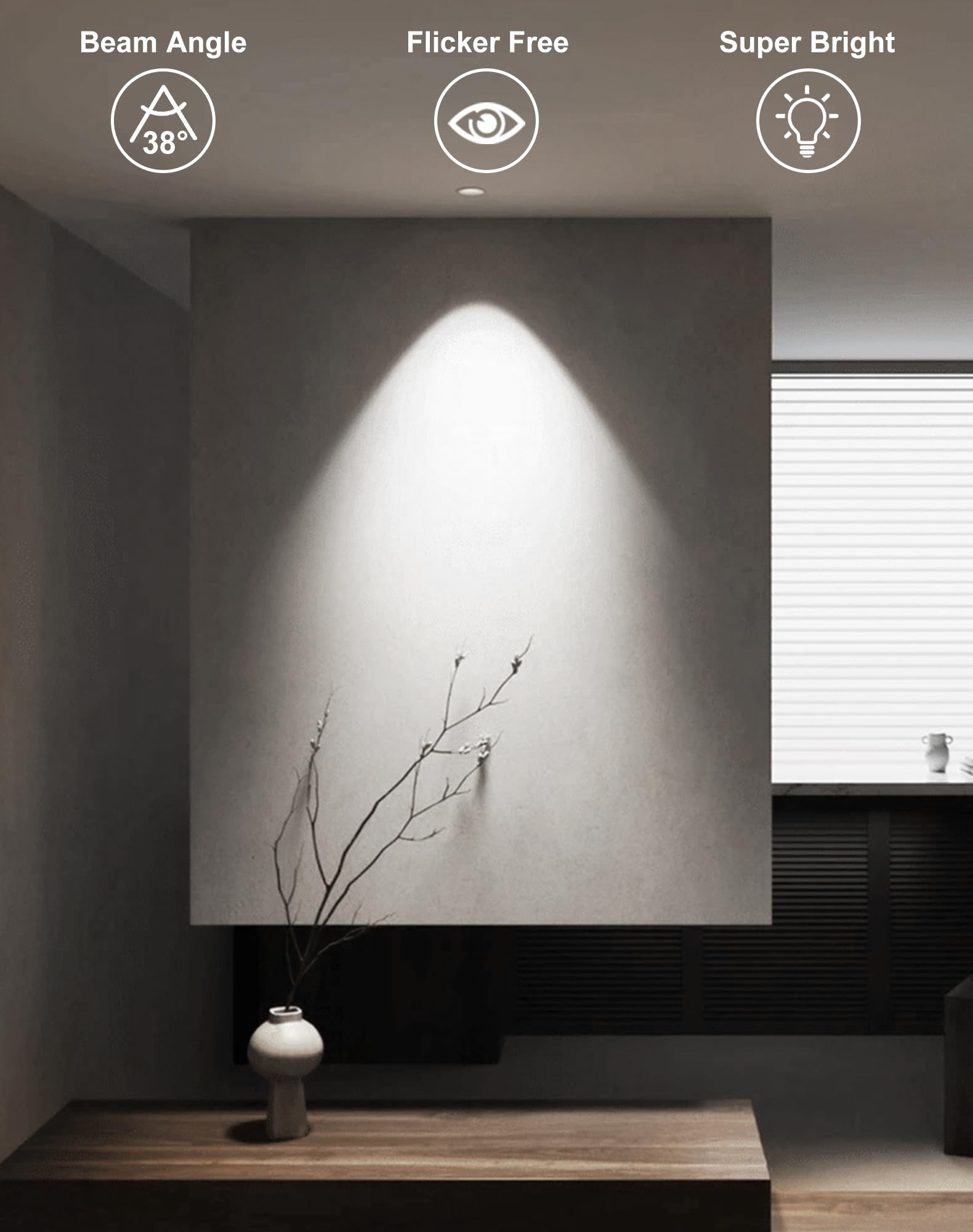 Gohdlamp Mr16 Led Bulbs 12-Pack 6000K Cool White 5W Gu5.3 Spotlight Bulb  Non-Dimmable 38?Beam Angle For Landscape  Recessed  Track Lighting Commercial Security & High Bay Lighting