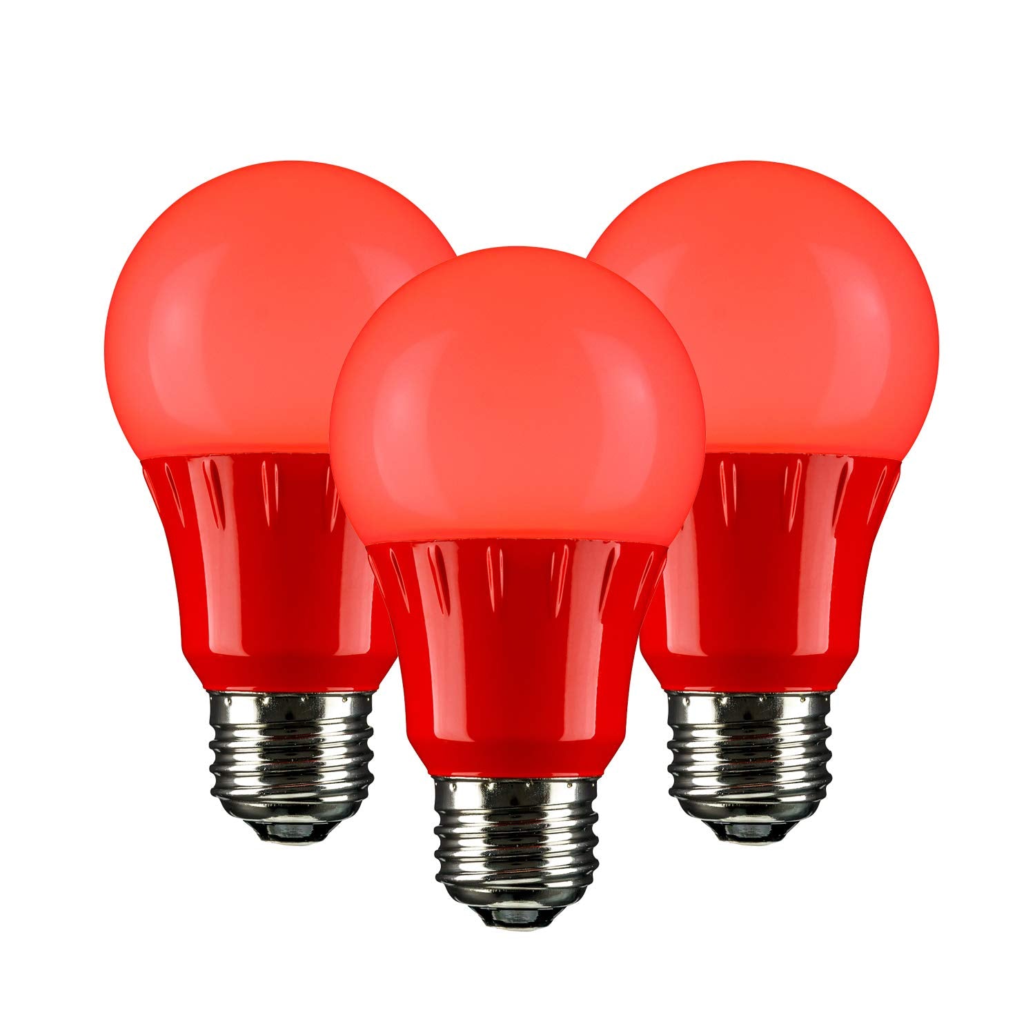 Sunlite LED A19 Colored Light Bulb 3W (25W Equivalent) E26 Medium Base Non-Dimmable Red 3 Count