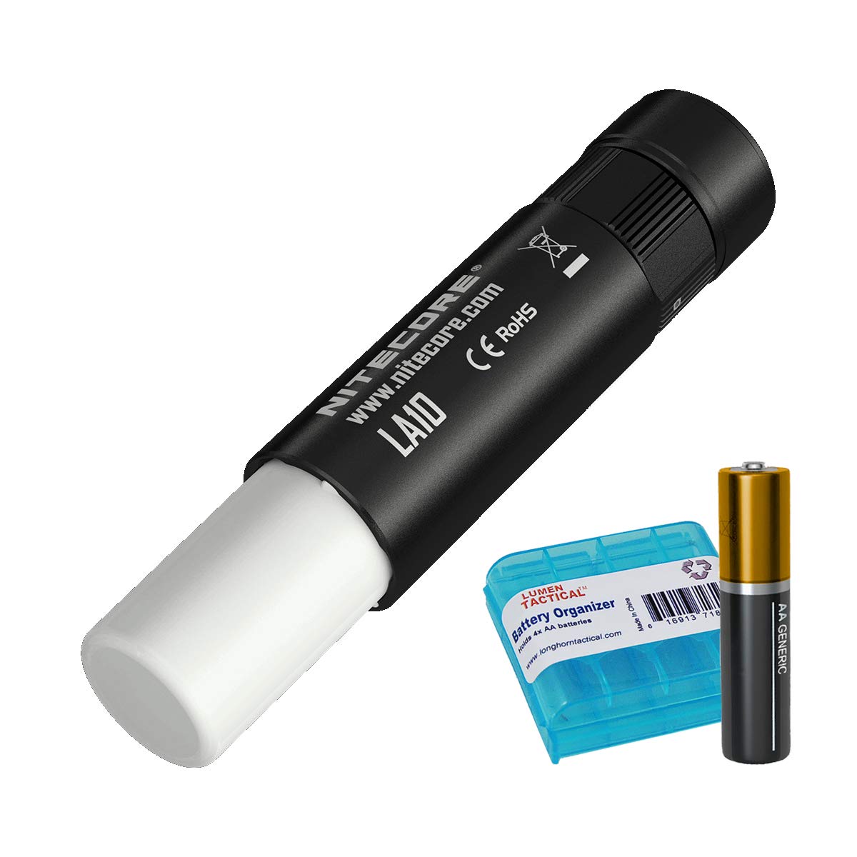 Nitecore LA10 Mini LED Camping Lantern - 135 Lumens, Lightweight, Includes AA Battery, Black