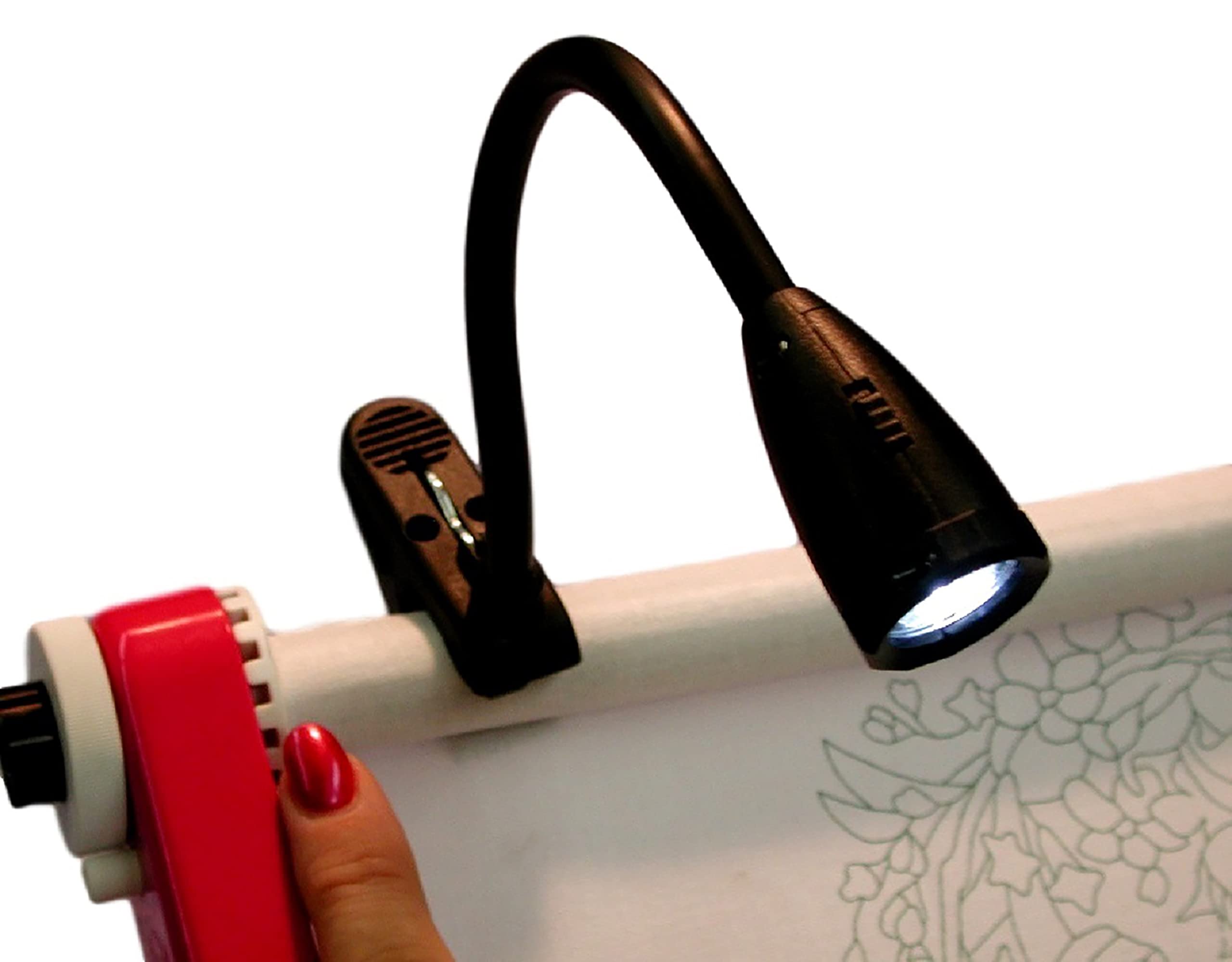 Edmunds Clip-On LED Light, 8in, Black, Model CS06-BK-12, Plastic Material