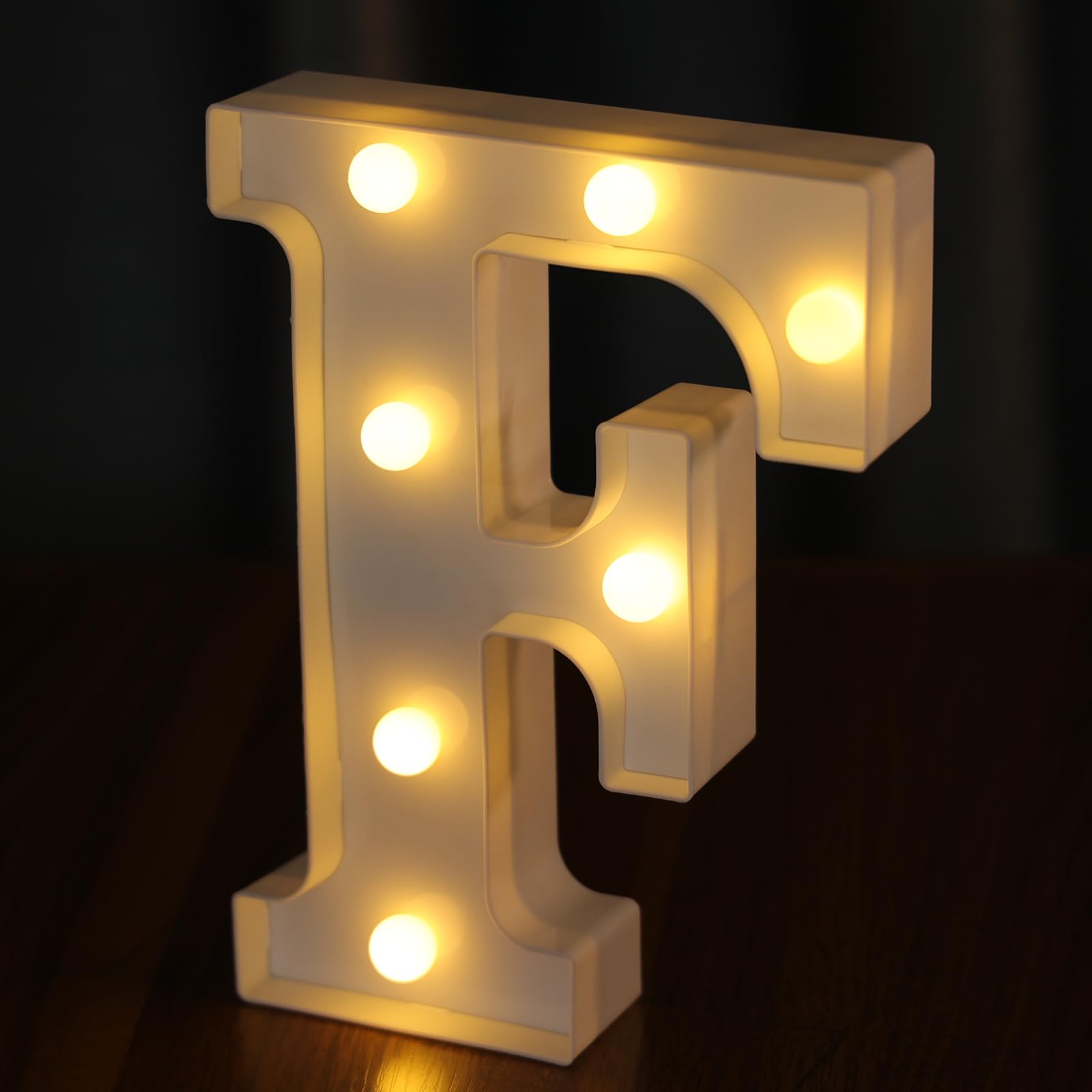 IFDGCTK Light Up Letters, Decorative LED Marquee Letter F, Warm Light, Battery Powered, Acrylic Home Decor for Parties and Bars