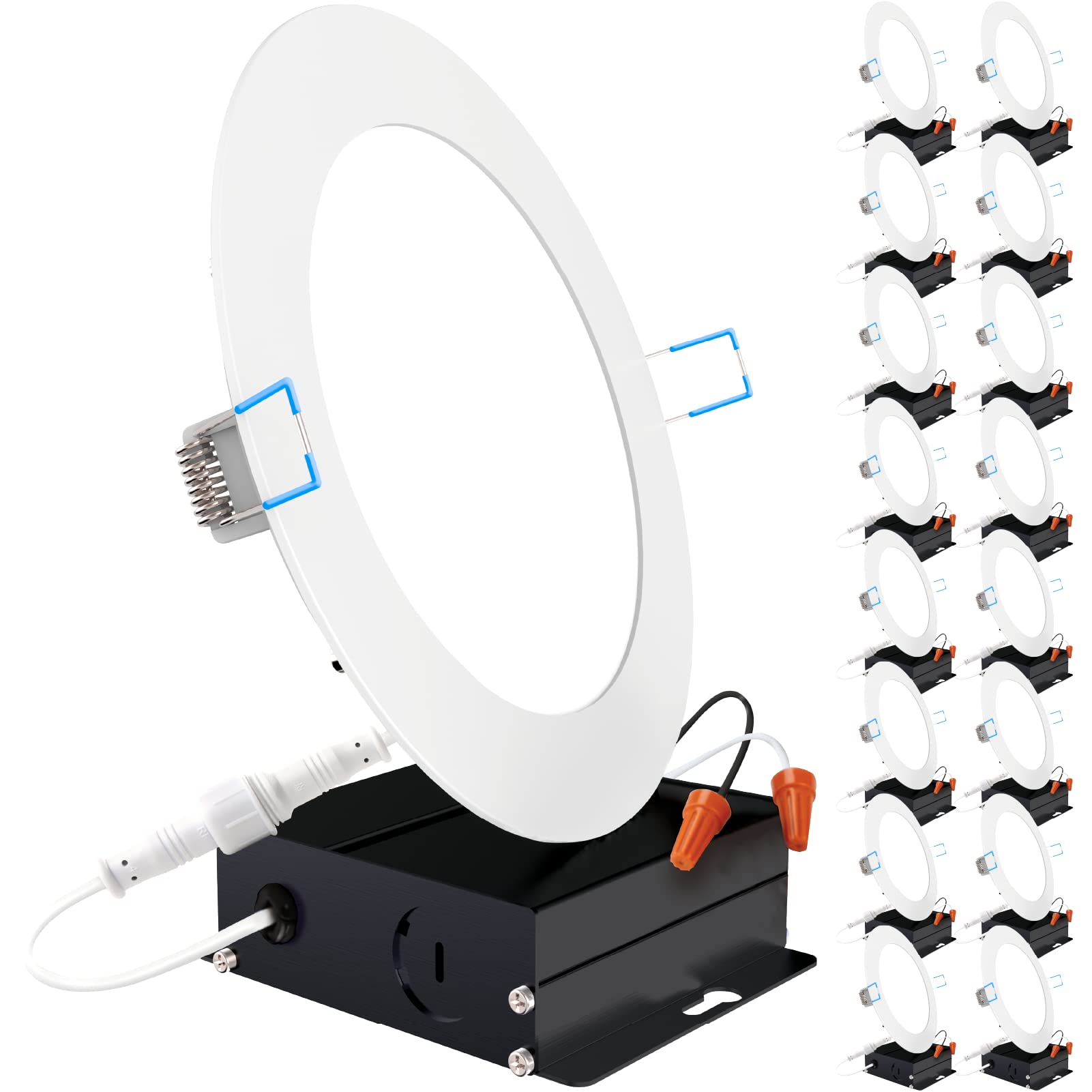 Sunco Lighting 16 Pack 6 Inch Ultra Thin Led Recessed Ceiling Lights, Smooth Trim, 3000K Warm White, Dimmable, 14W=100W, Wafer Thin, Canless With Junction Box - Energy Star